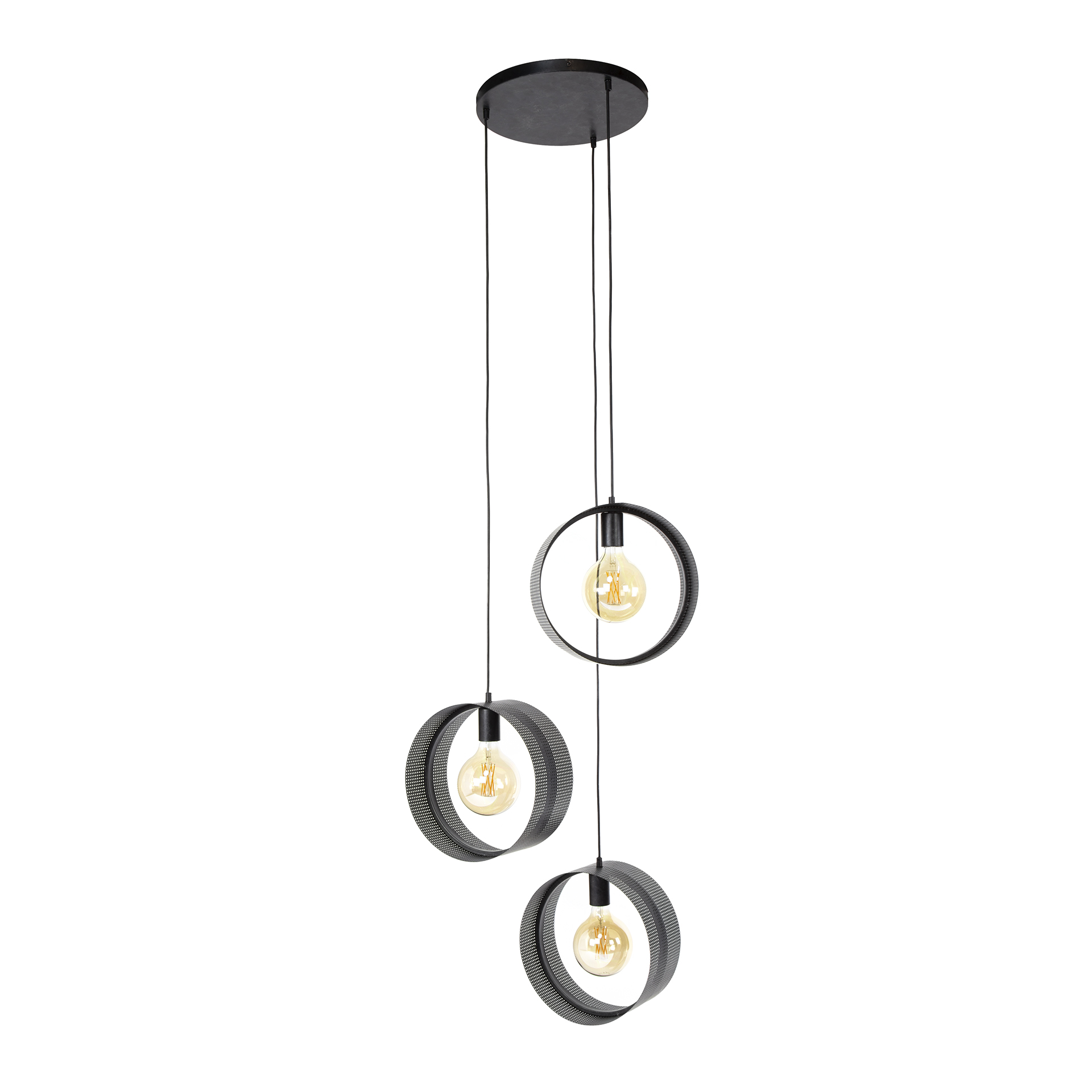 Hanglamp Ring Charcoal finish 3-lamps - Afbeelding 4