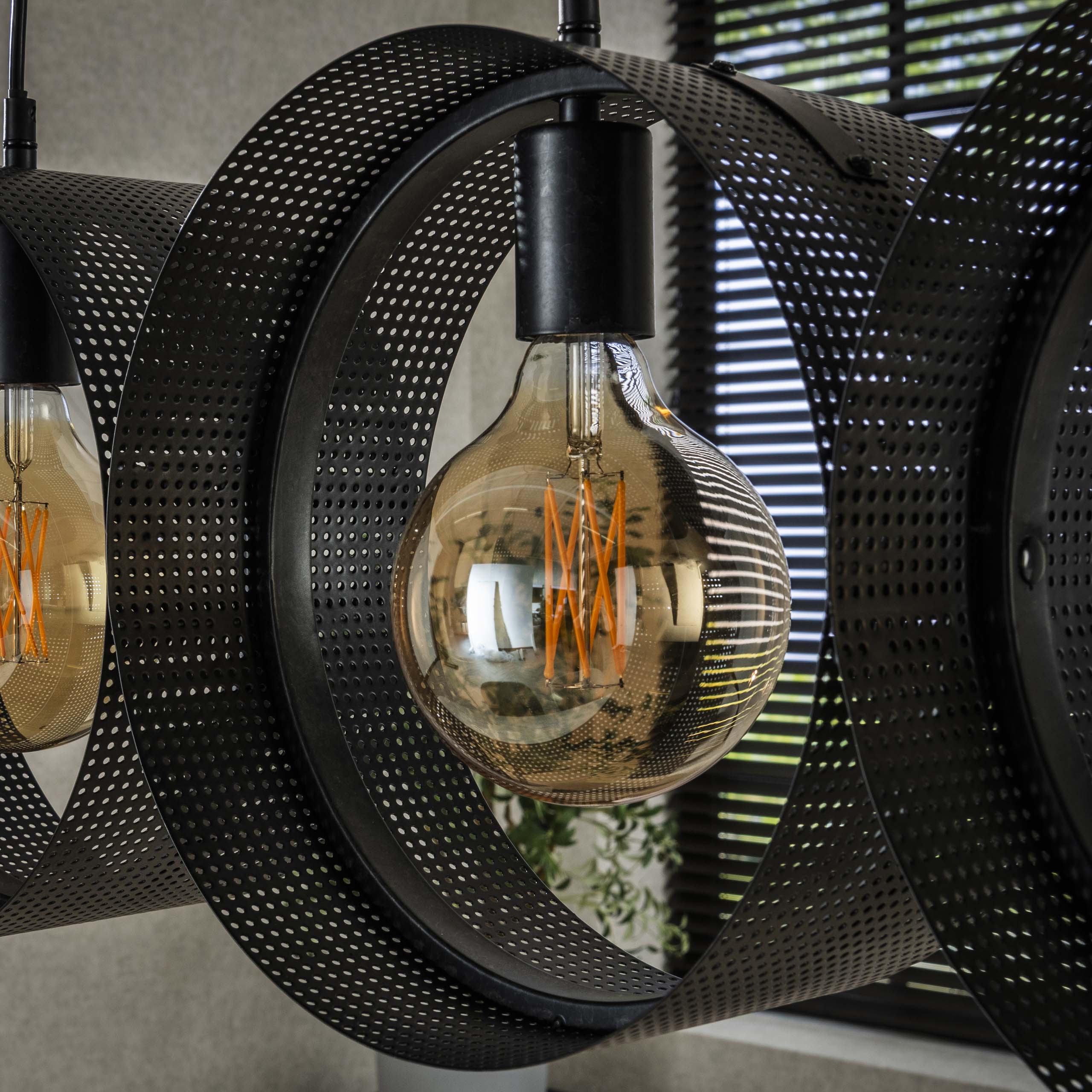 Hanglamp Ring Charcoal finish 4-lamps - Afbeelding 3