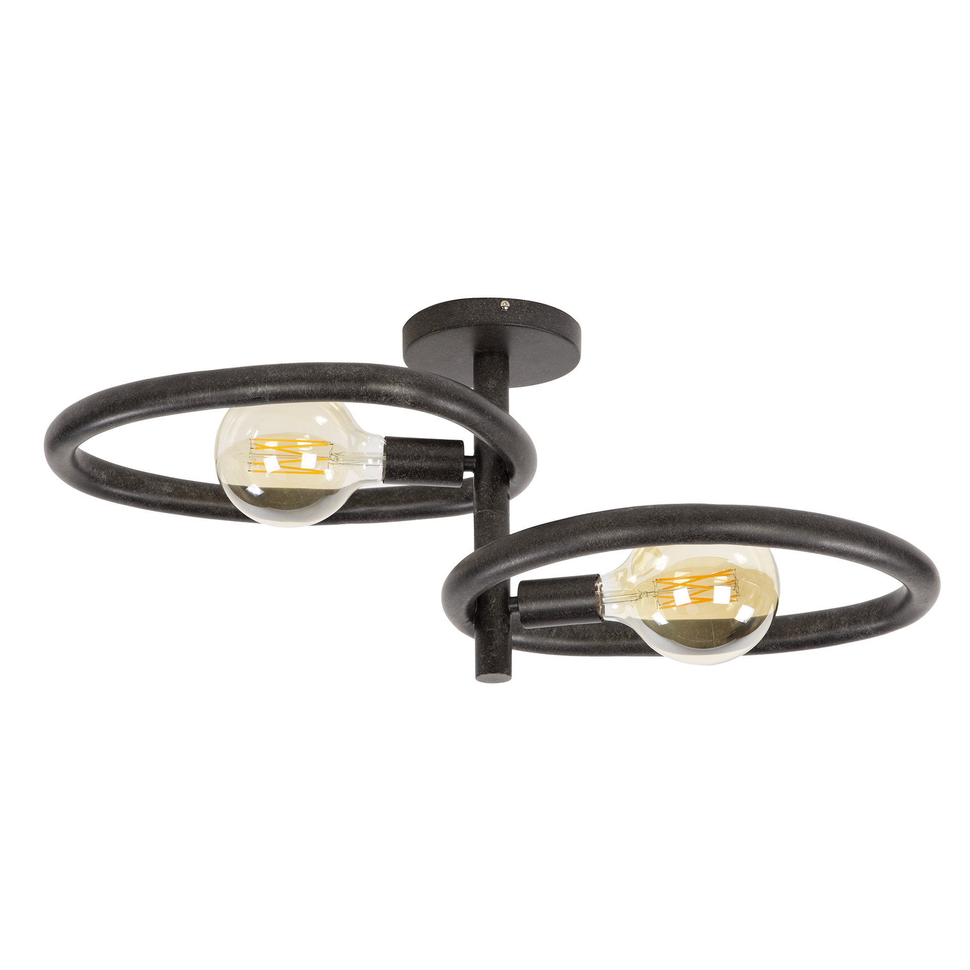 Plafondlamp Pebble 2-lichts Artic - Zwart - Afbeelding 3
