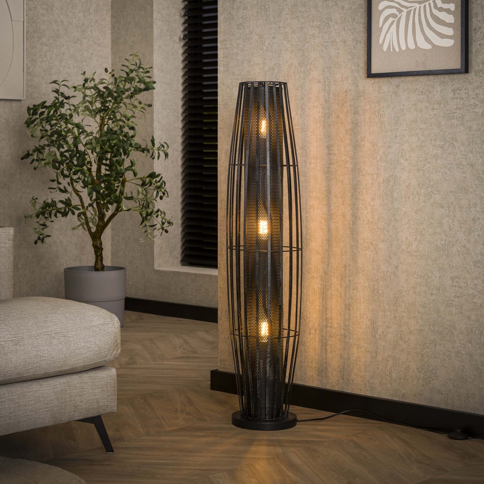 Vloerlamp Cylinder Mesh 3 lamps