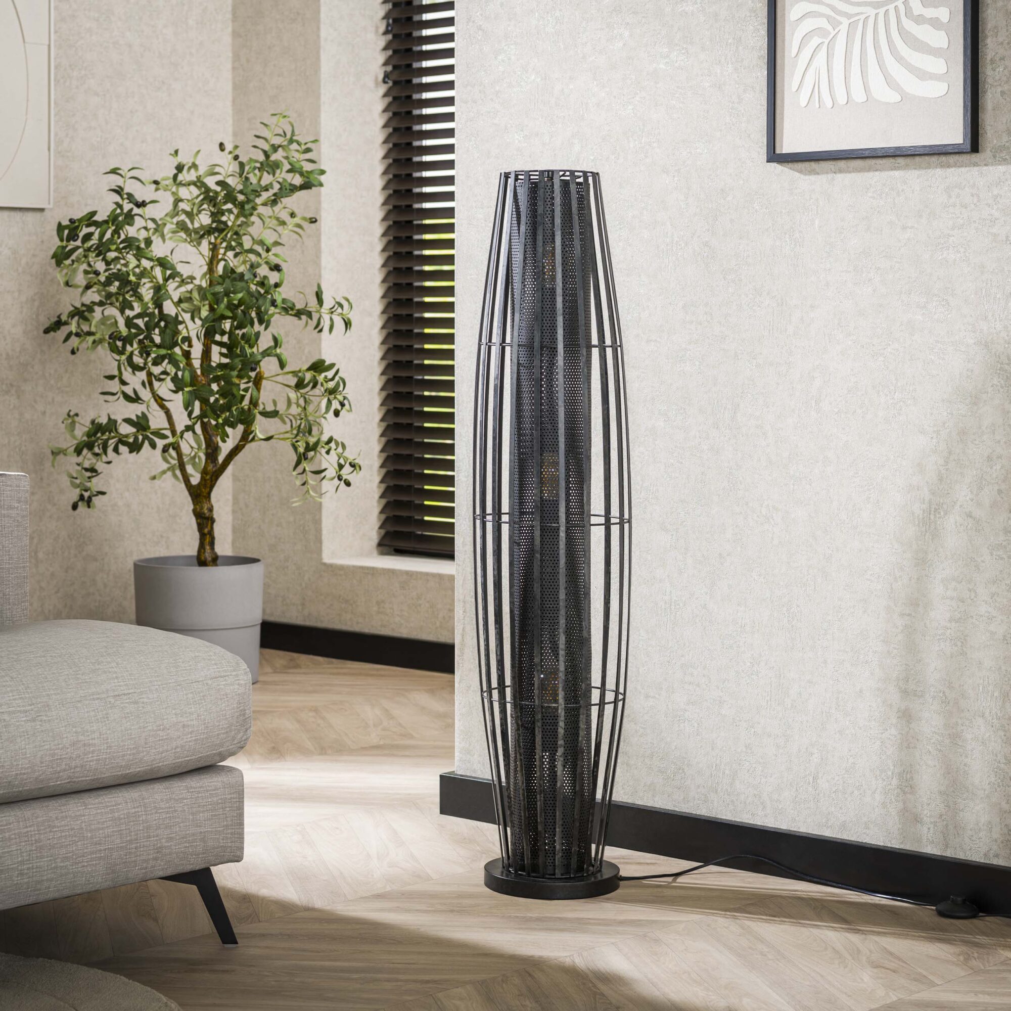 Vloerlamp Cylinder Mesh 3 lamps - Afbeelding 2