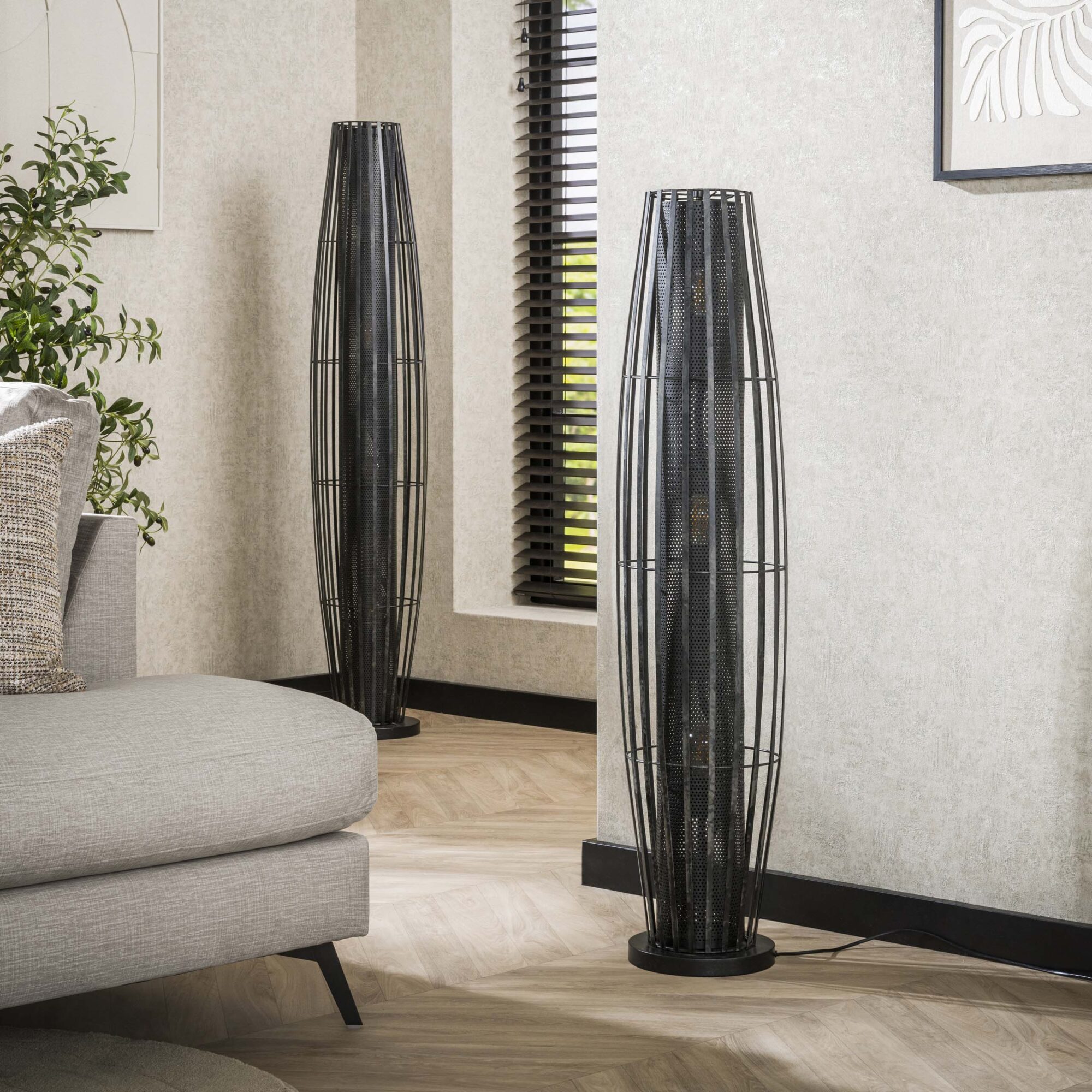 Vloerlamp Cylinder Mesh 3 lamps - Afbeelding 5