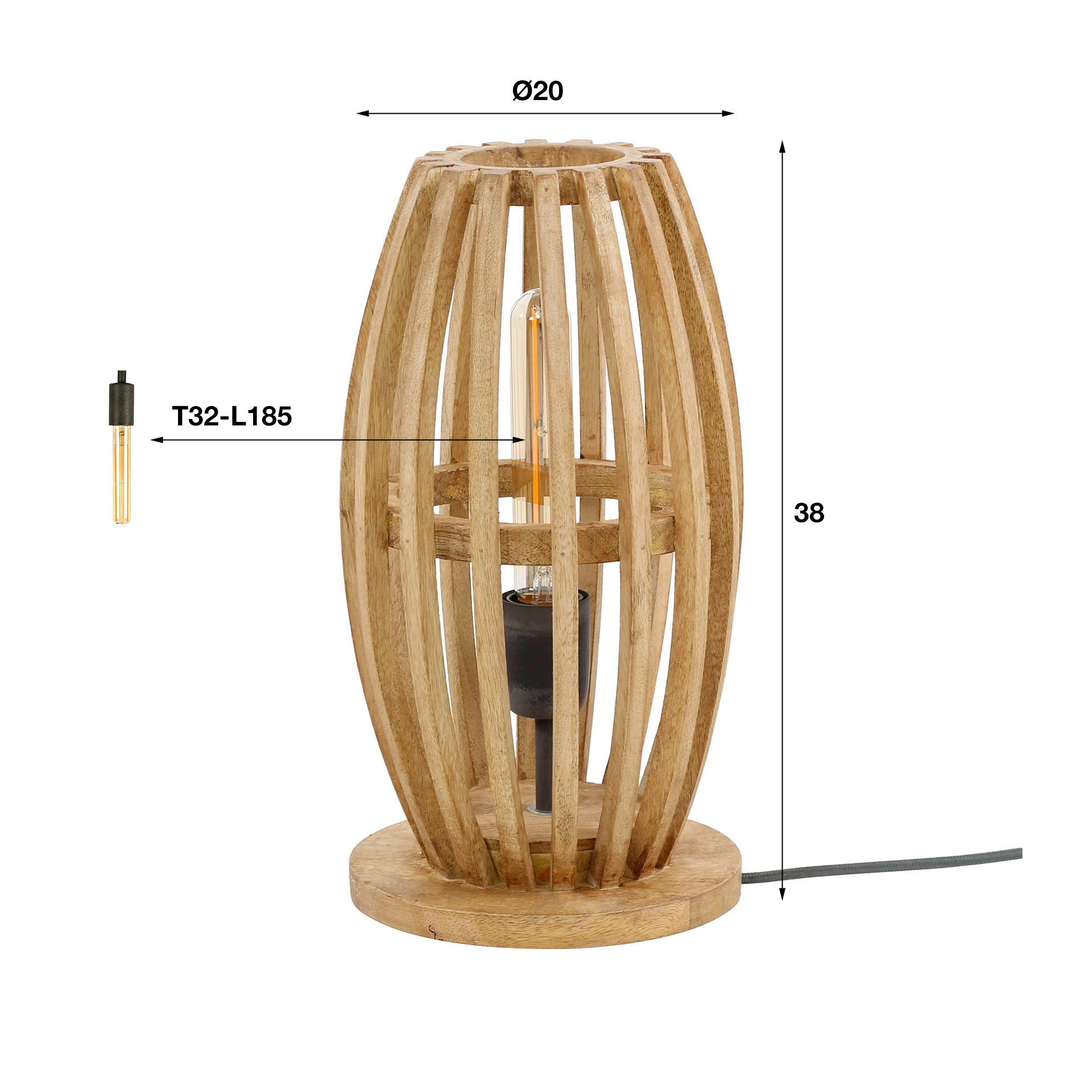 Tafellamp Orbit Mangohout - Afbeelding 5