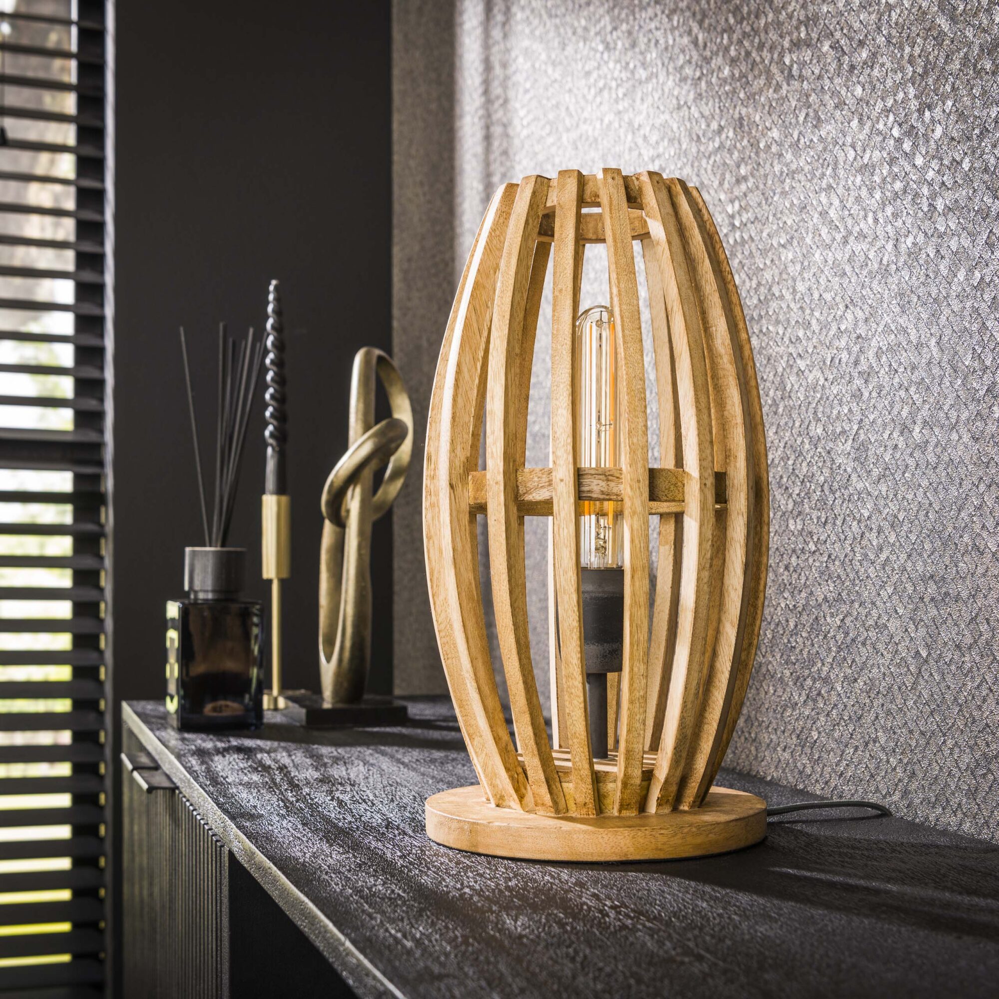 Tafellamp Orbit Mangohout - Afbeelding 2