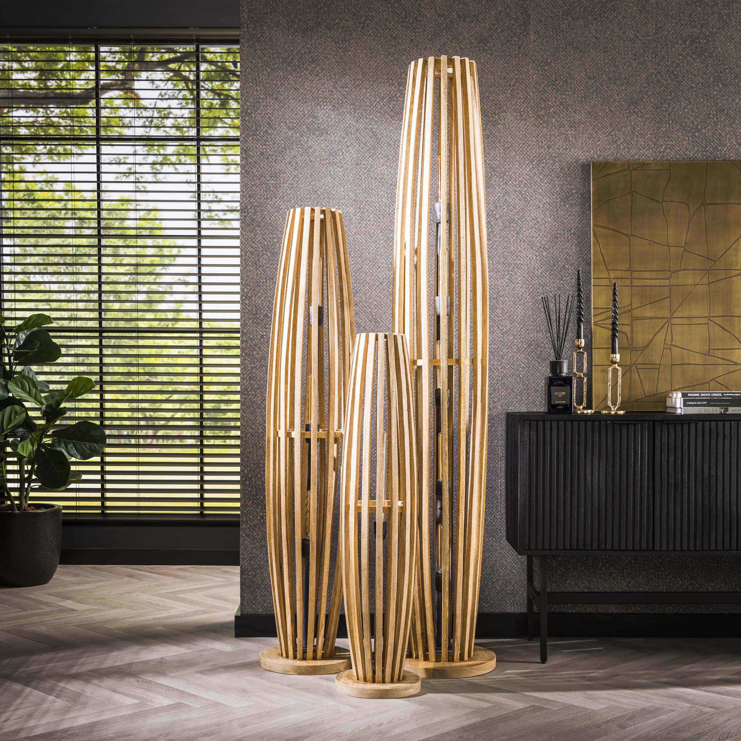 Vloerlamp Orbit Mangohout - 105 cm - Afbeelding 4