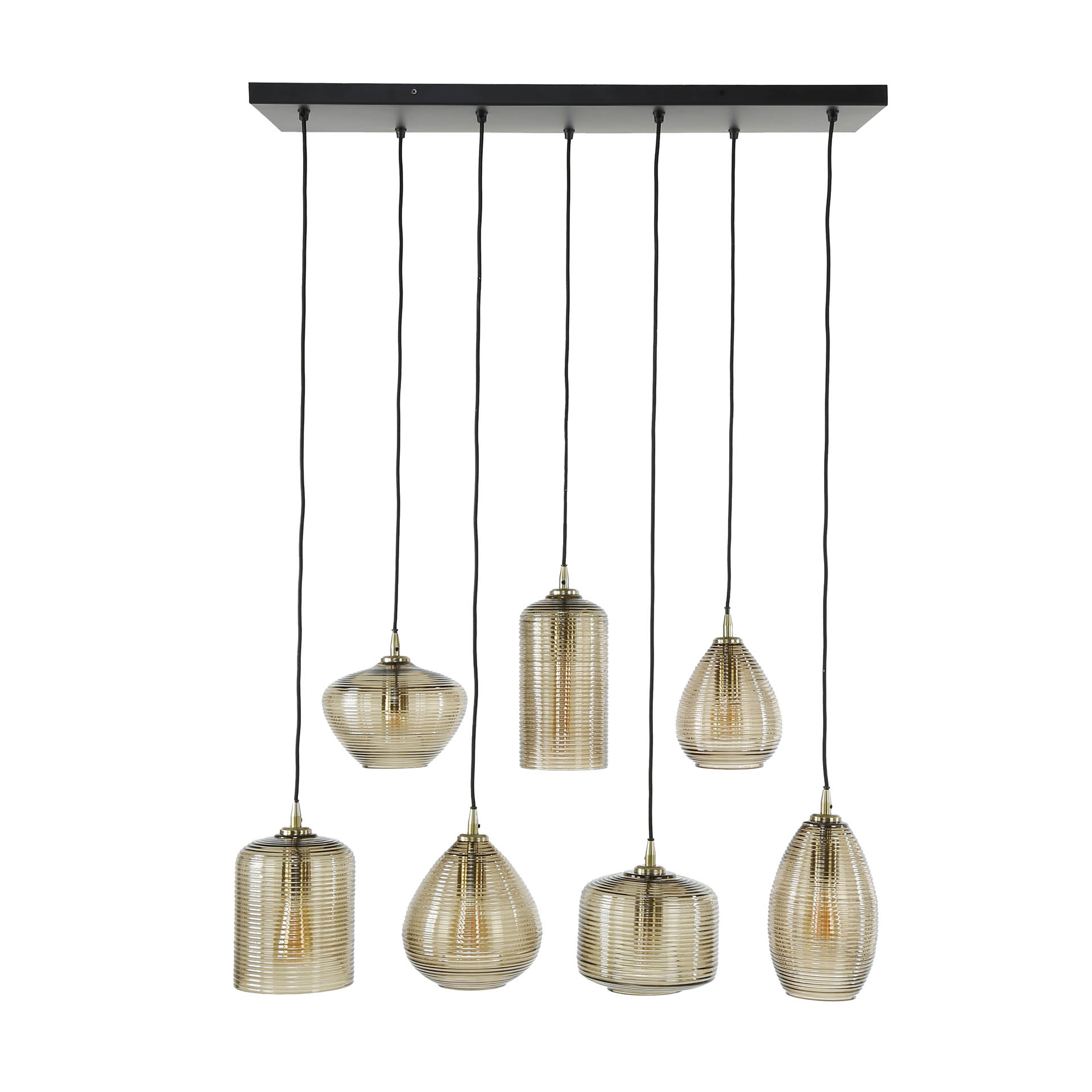 Hanglamp Stripe 4 + 3 lampen - Glas - Afbeelding 5