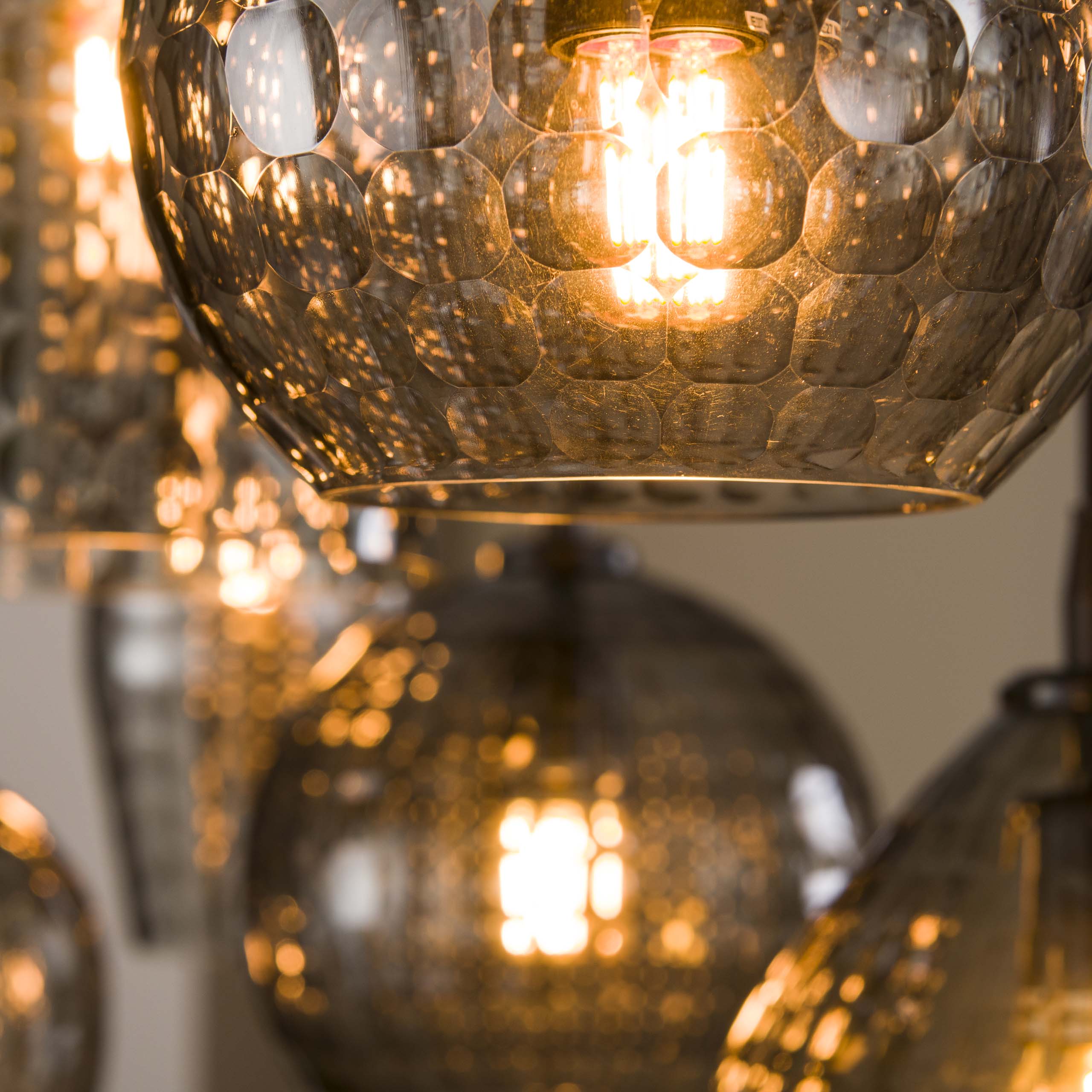 Hanglamp Hexagon Mix met 7 lampen Smoke Grey - Afbeelding 3