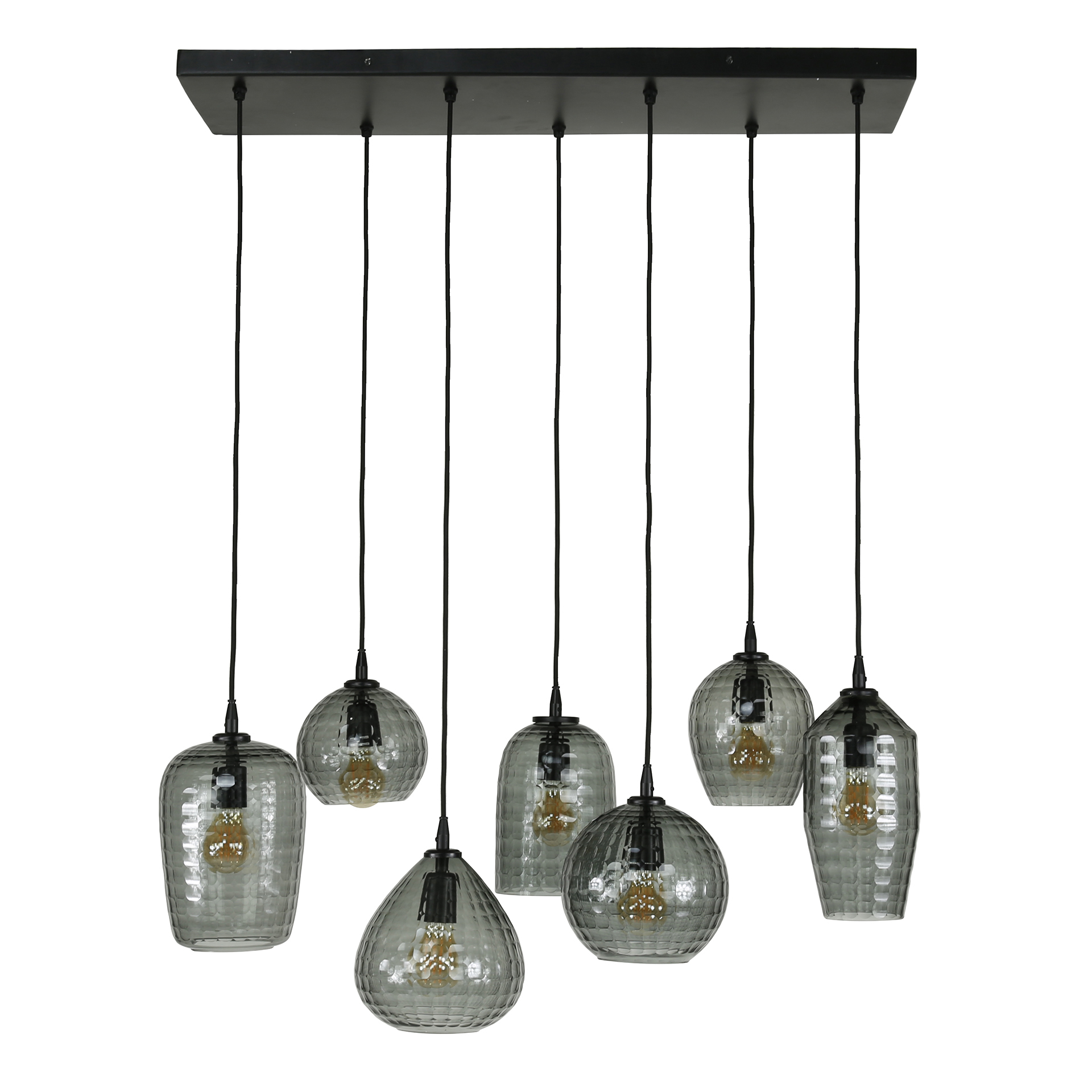 Hanglamp Hexagon Mix met 7 lampen Smoke Grey - Afbeelding 6