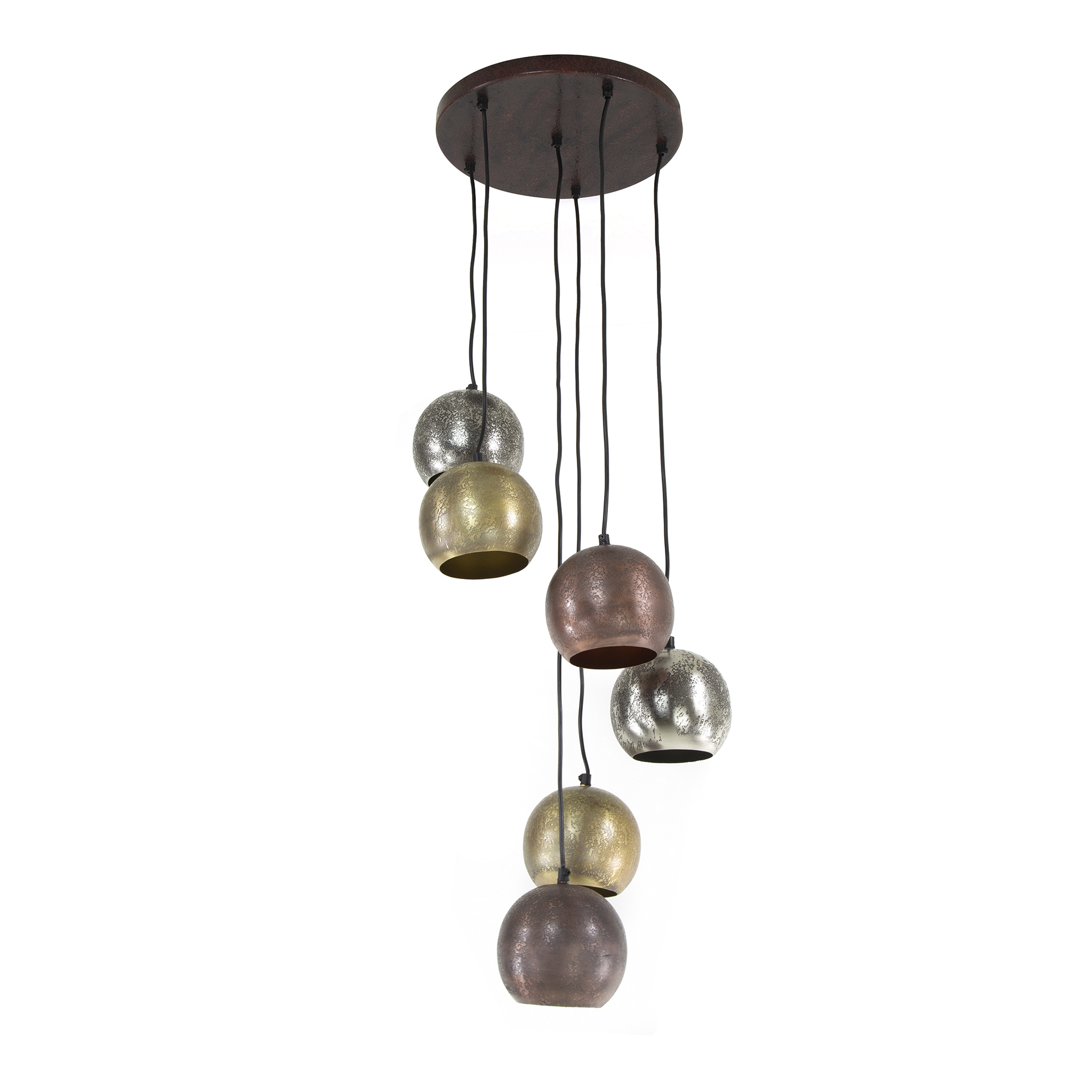 Hanglamp 6x bol getrapt metal print - Afbeelding 4