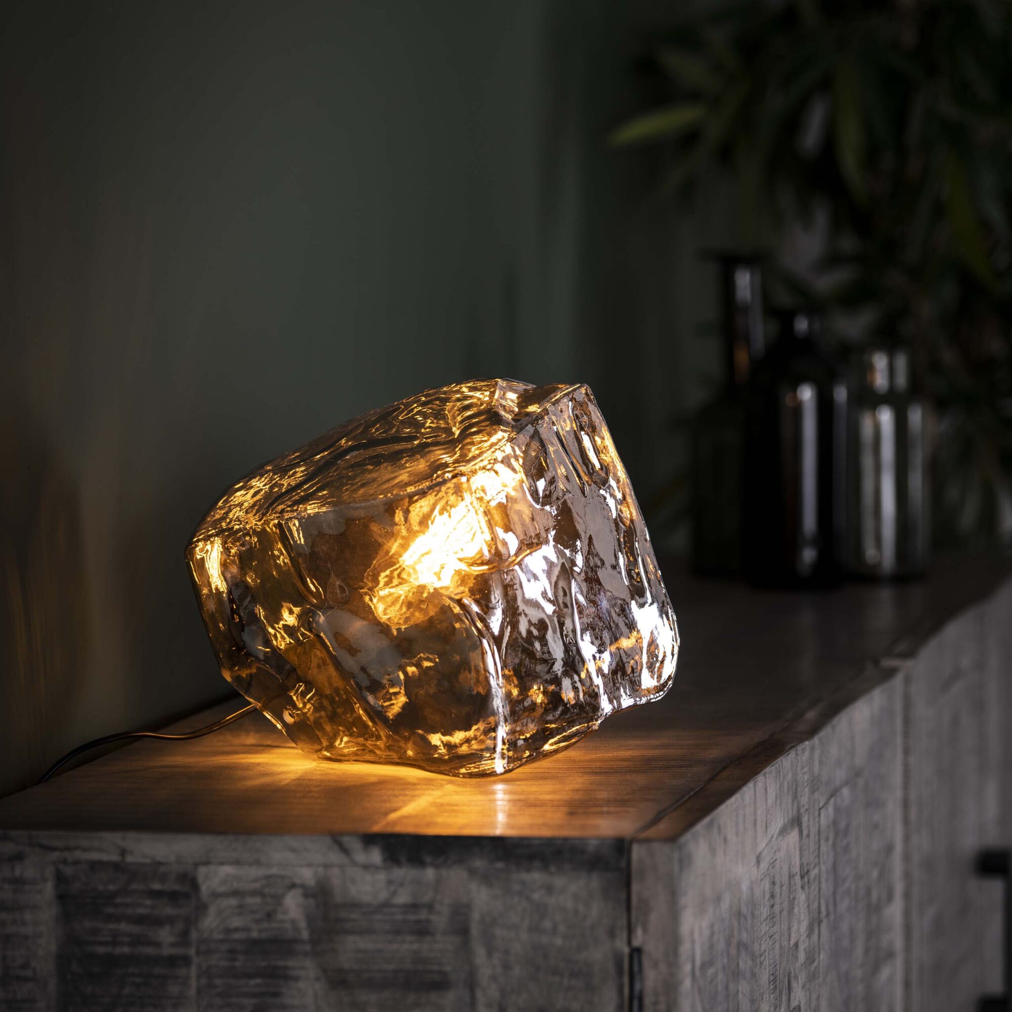 Tafellamp Rock 25cm Chromed Glass