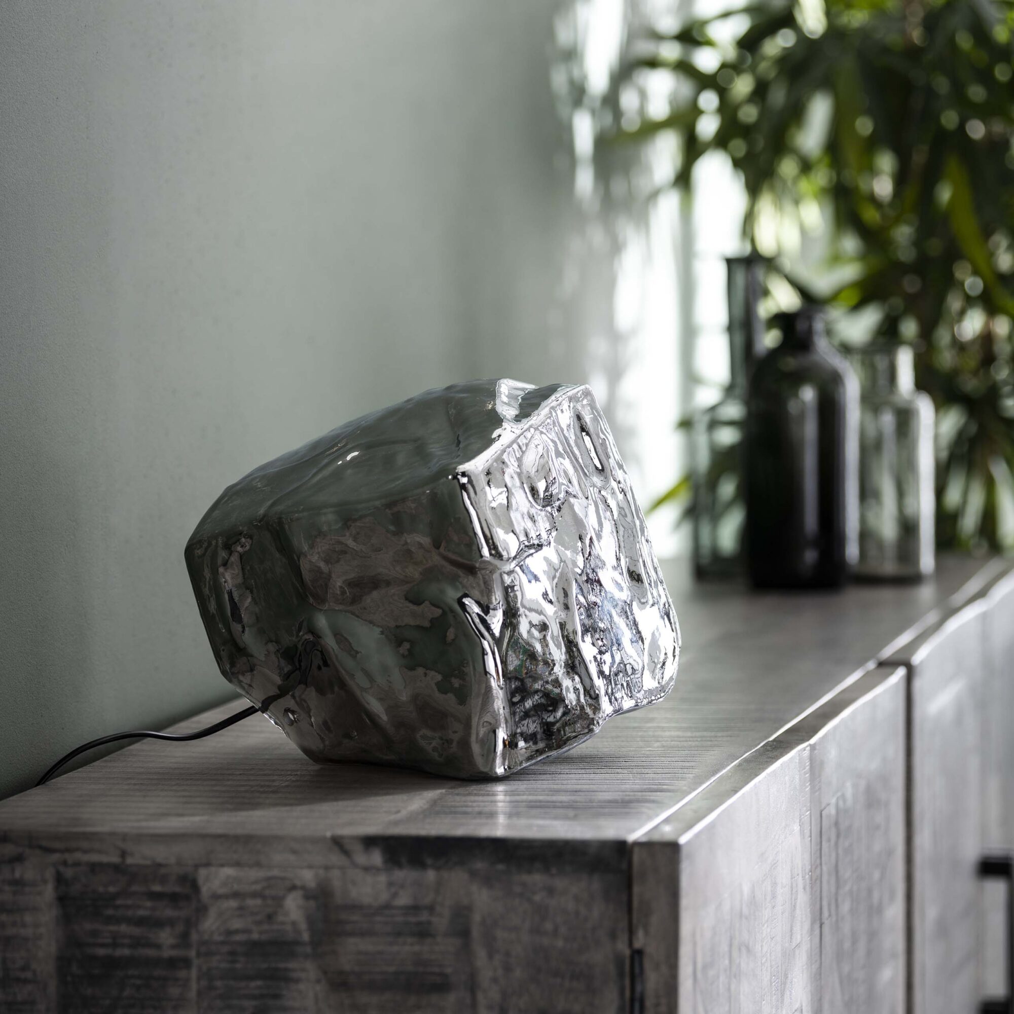 Tafellamp Rock 25cm Chromed Glass - Afbeelding 2
