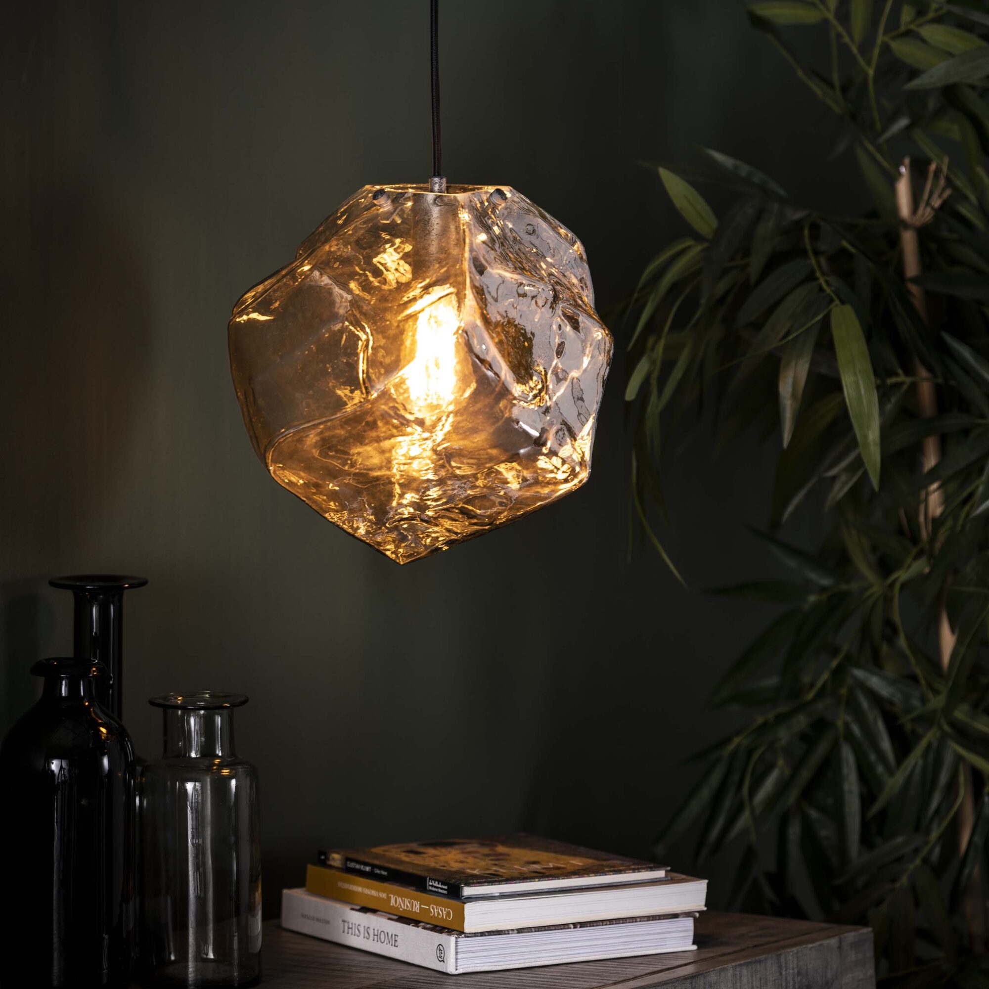 Hanglamp Rock 1 lamp Chromed Glass
