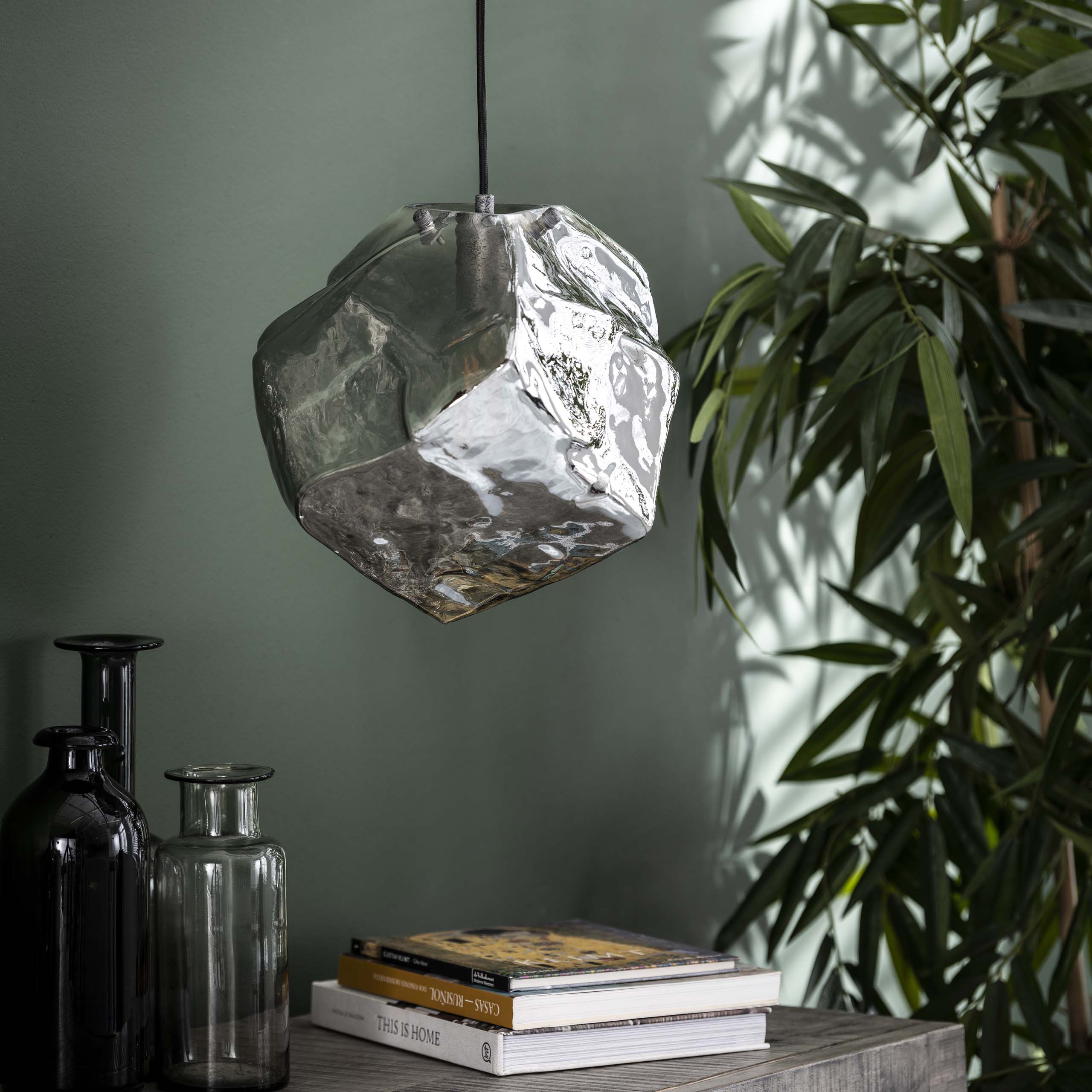 Hanglamp Rock 1 lamp Chromed Glass - Afbeelding 2