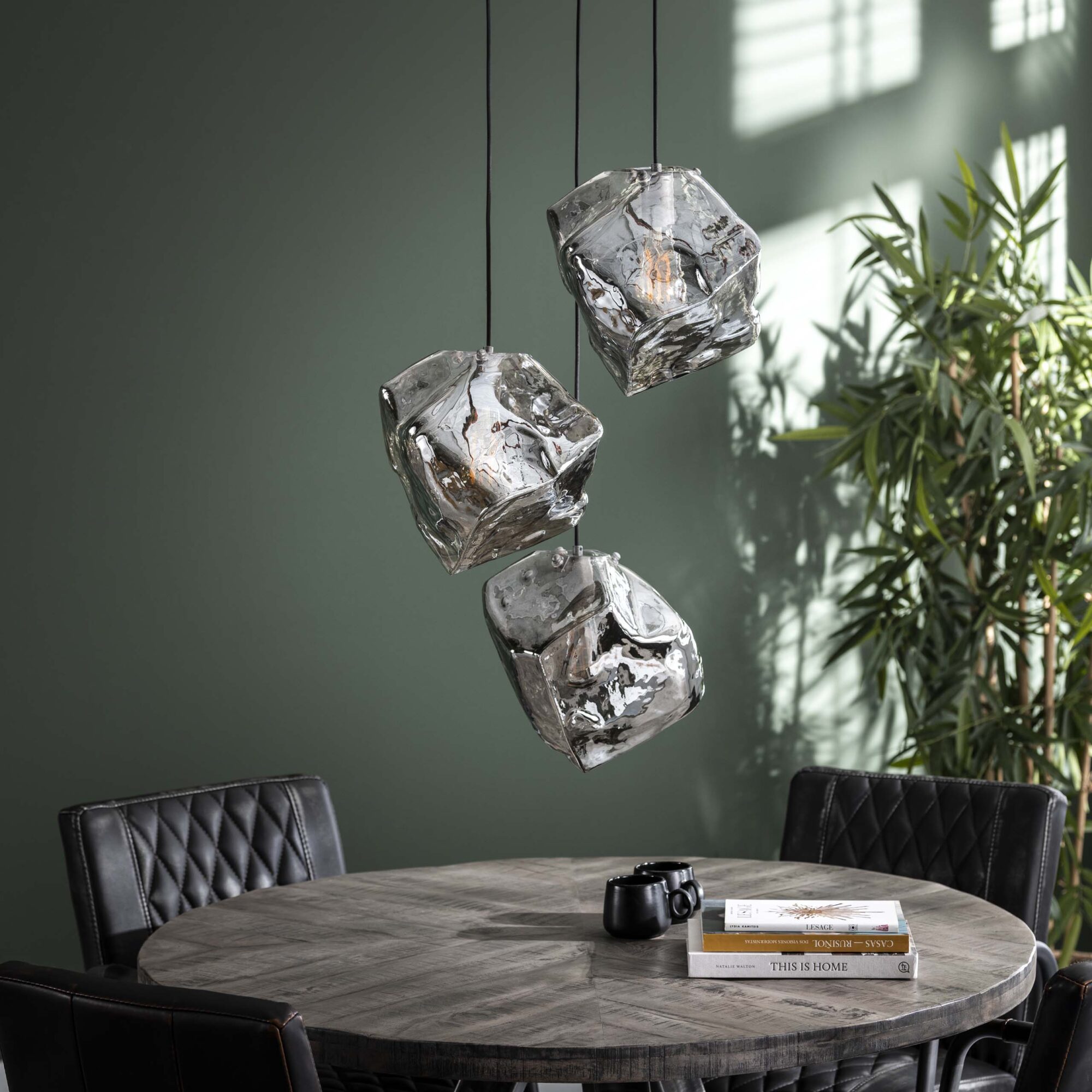 Hanglamp Rock Getrapt met 3 lampen Chromed Glass - Afbeelding 2