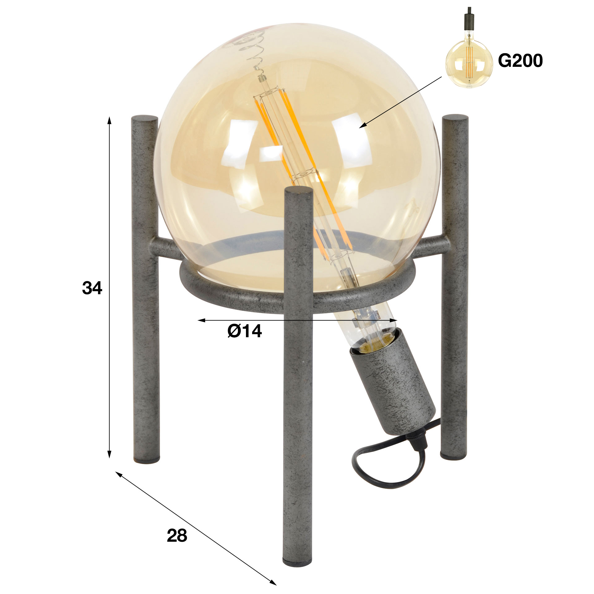 Tafellamp Saturn - 1 lamp - Afbeelding 4