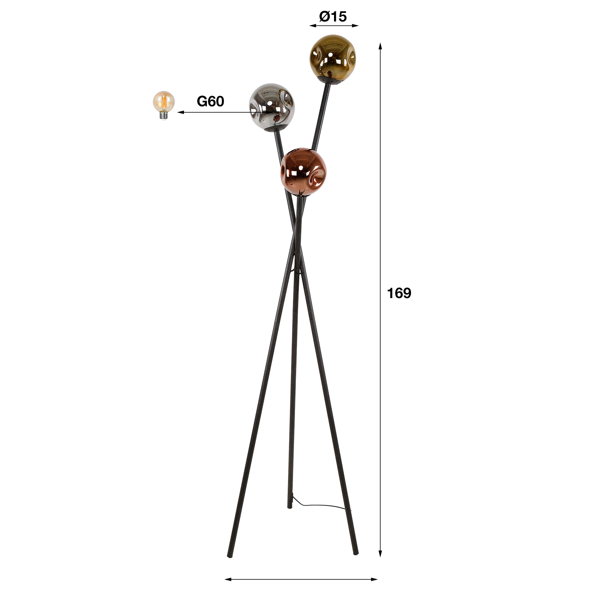 Vloerlamp Molecule - 169cm Hoog - Afbeelding 5