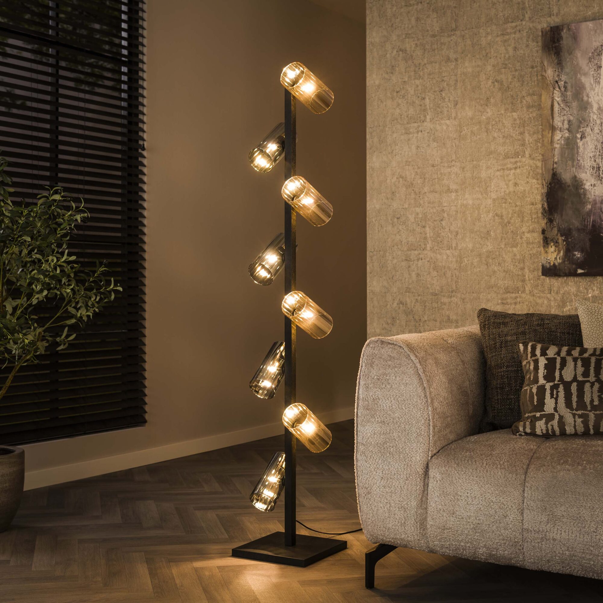 Vloerlamp Ice Thee 8-lamps Mixed glas