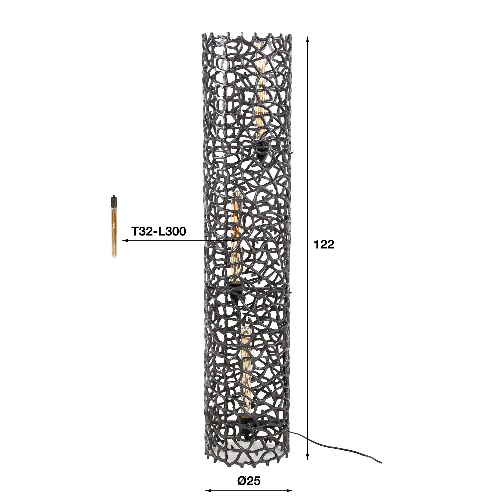 Vloerlamp Weaver Zwart Nikkel - 122 cm - Afbeelding 7