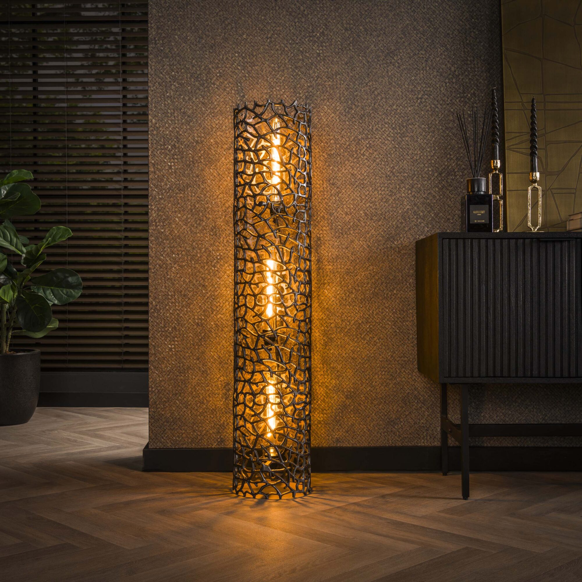 Vloerlamp Weaver Zwart Nikkel - 122 cm - Afbeelding 3