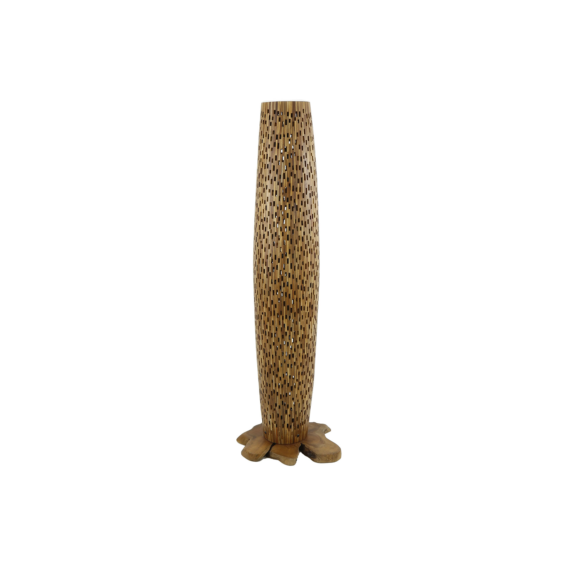 Vloerlamp Bars Medium 145cm 3 lampen Teakhout - Afbeelding 7