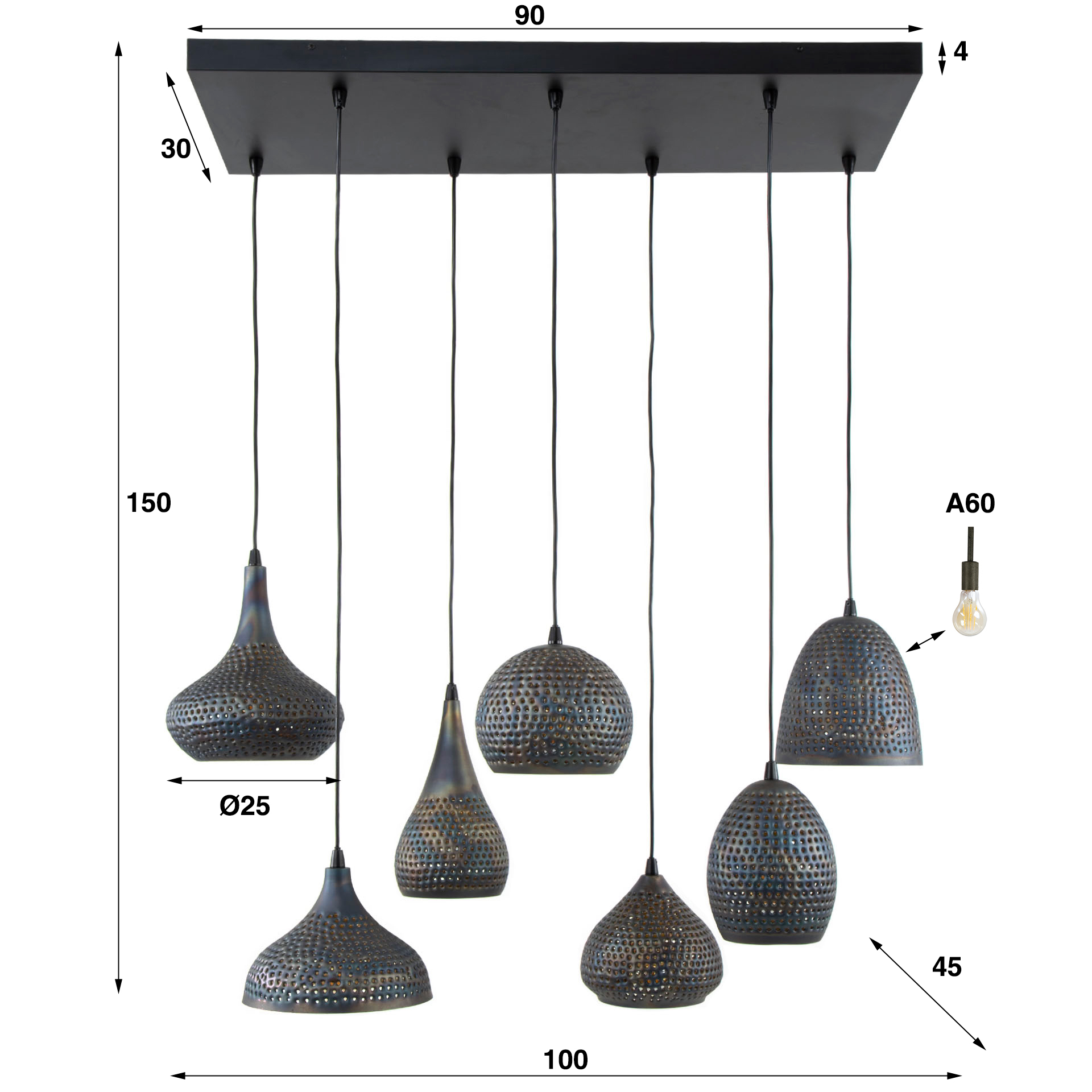 Hanglamp 4+3 Punch Mix - Afbeelding 6