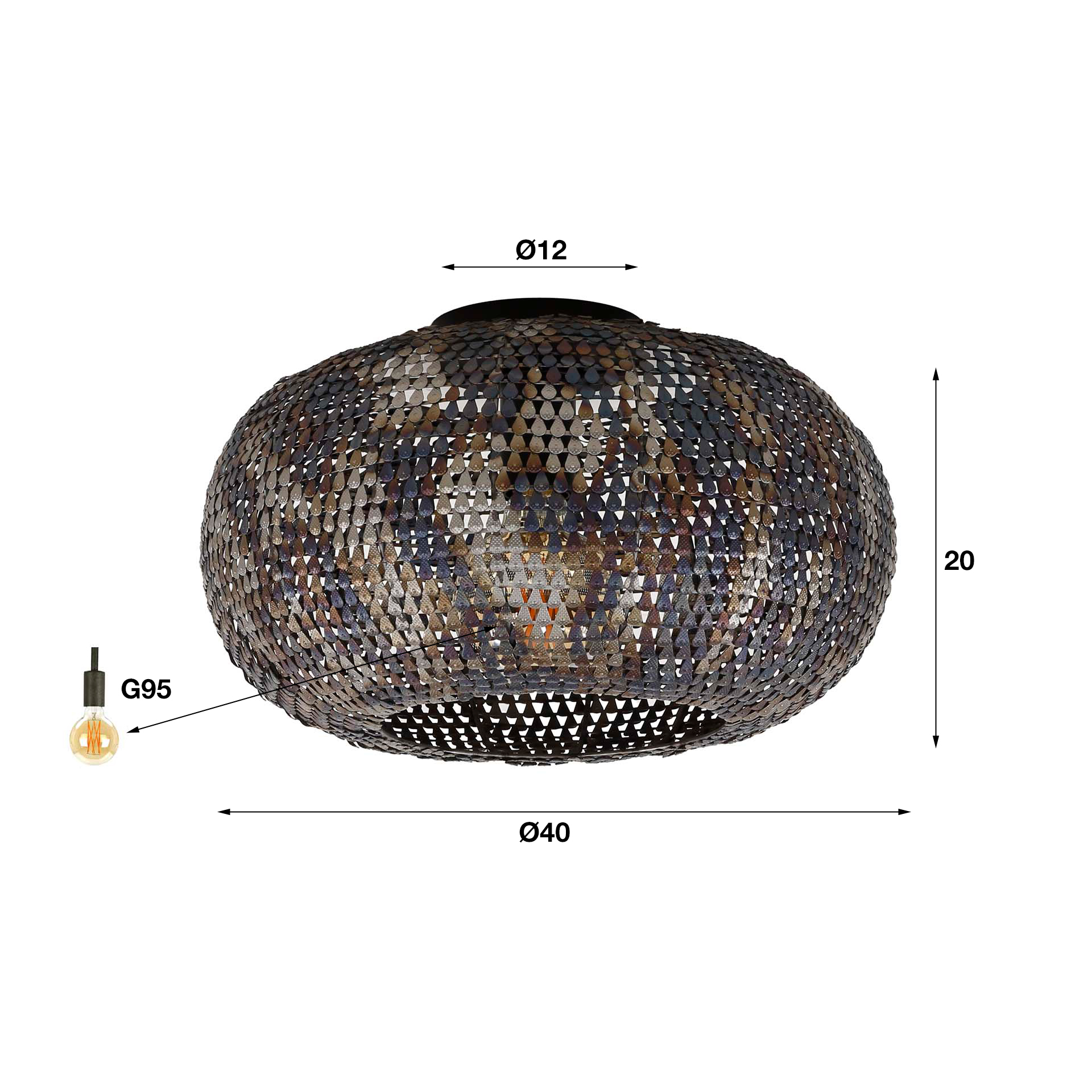 Plafondlamp Armor Ø40cm - Afbeelding 3
