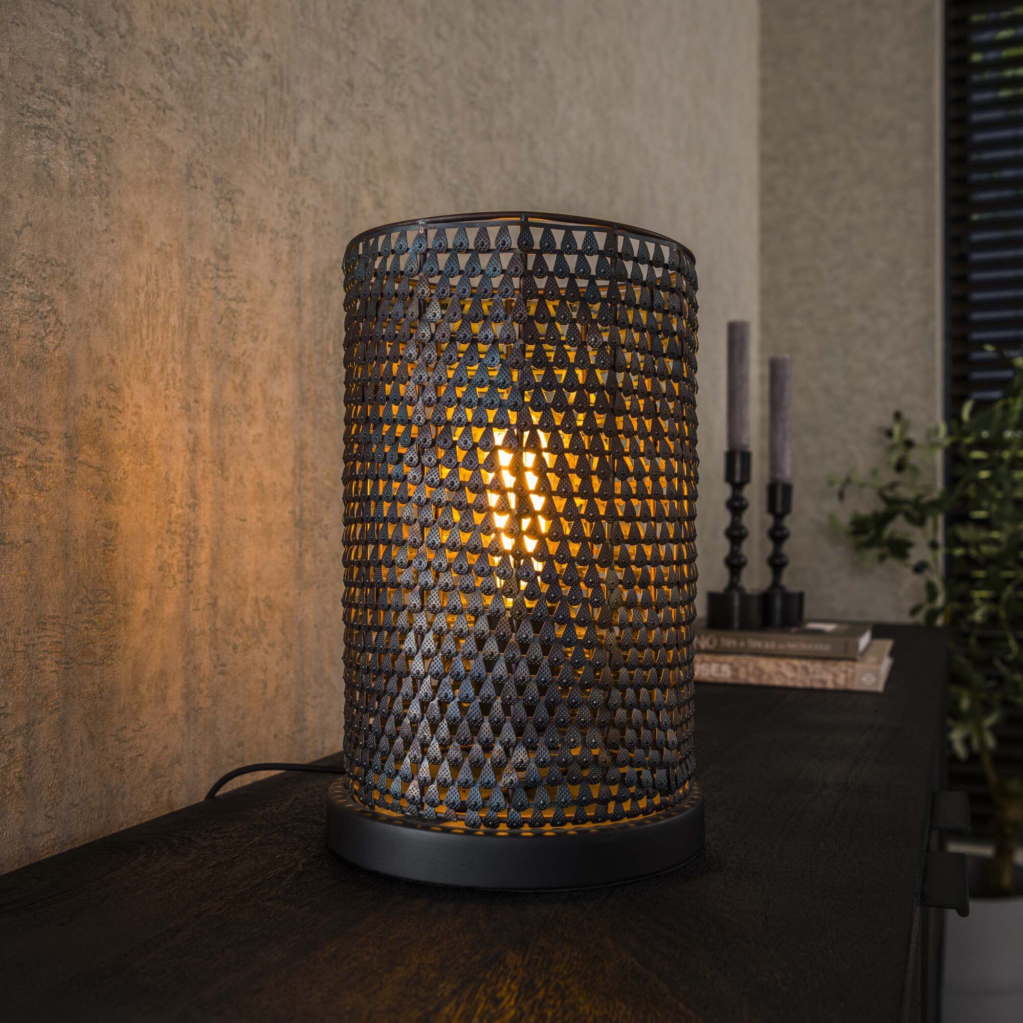 Tafellamp Armor Zwart Bruin - 1 lamp