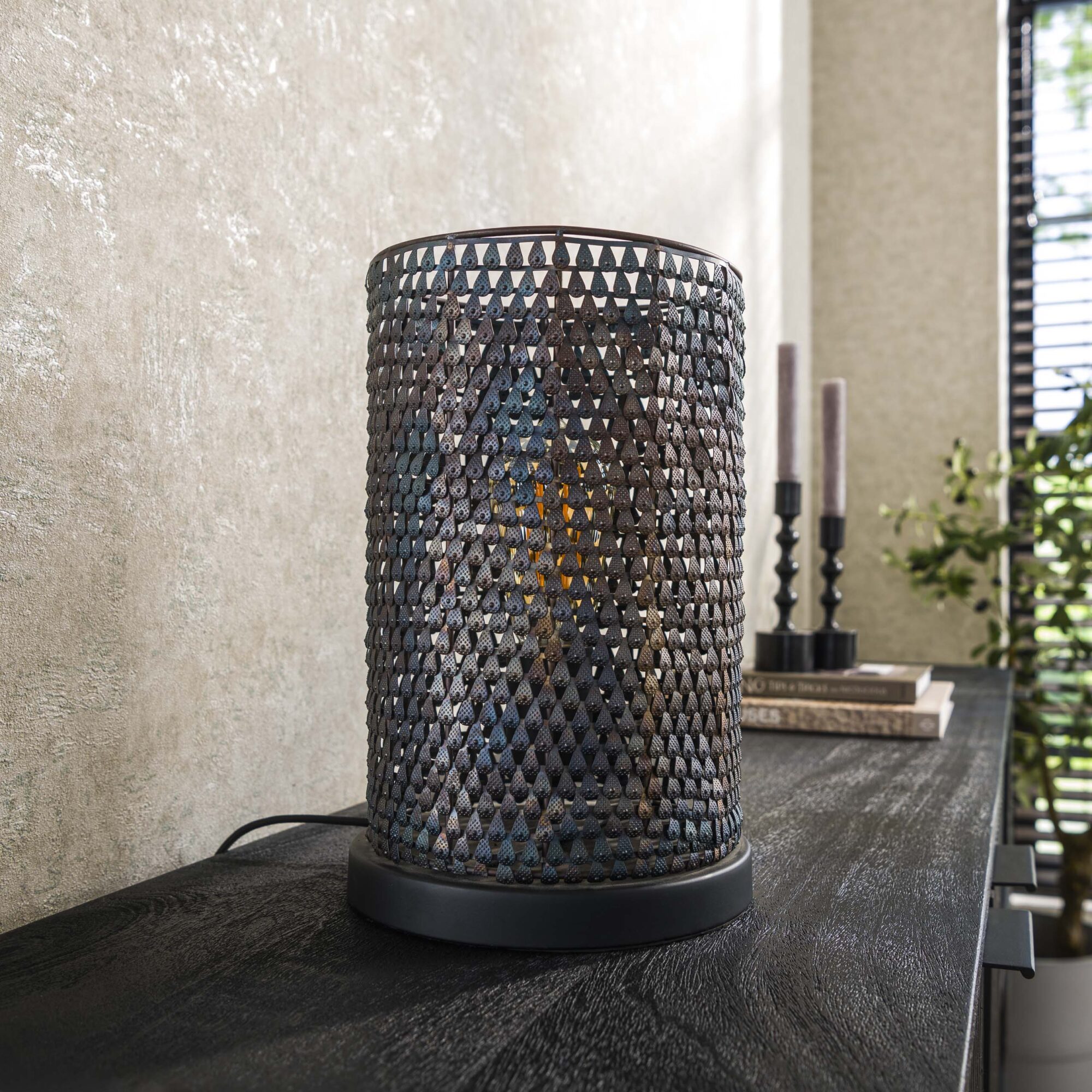 Tafellamp Armor Zwart Bruin - 1 lamp - Afbeelding 2