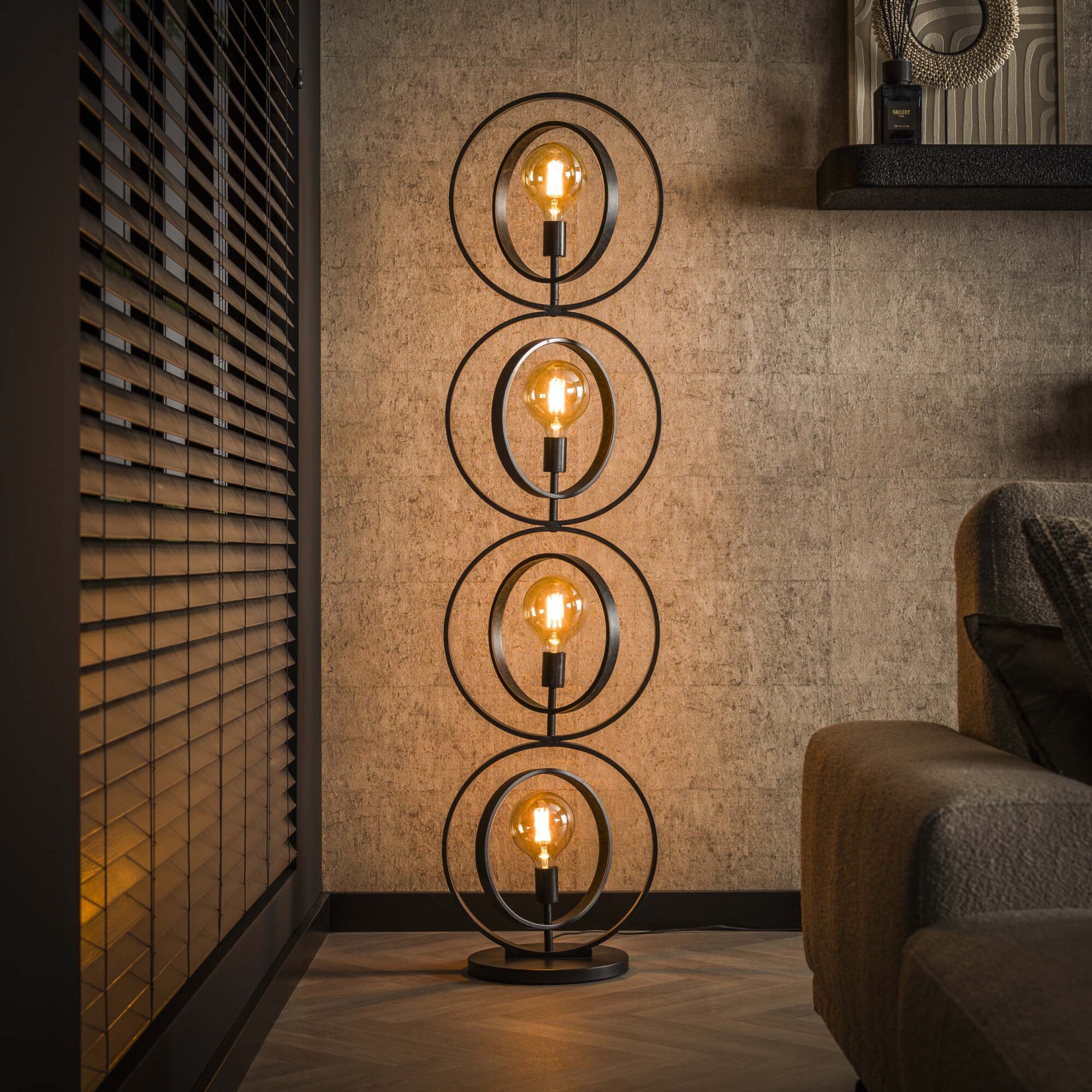Vloerlamp Turn Around 163cm hoog kleur Charcoal