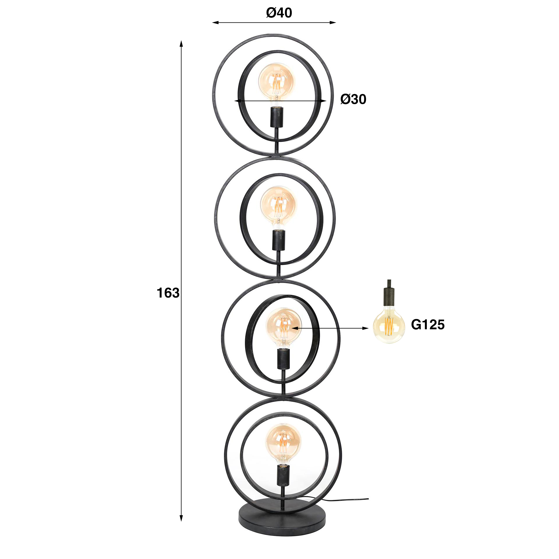 Vloerlamp Turn Around 163cm hoog kleur Charcoal - Afbeelding 4