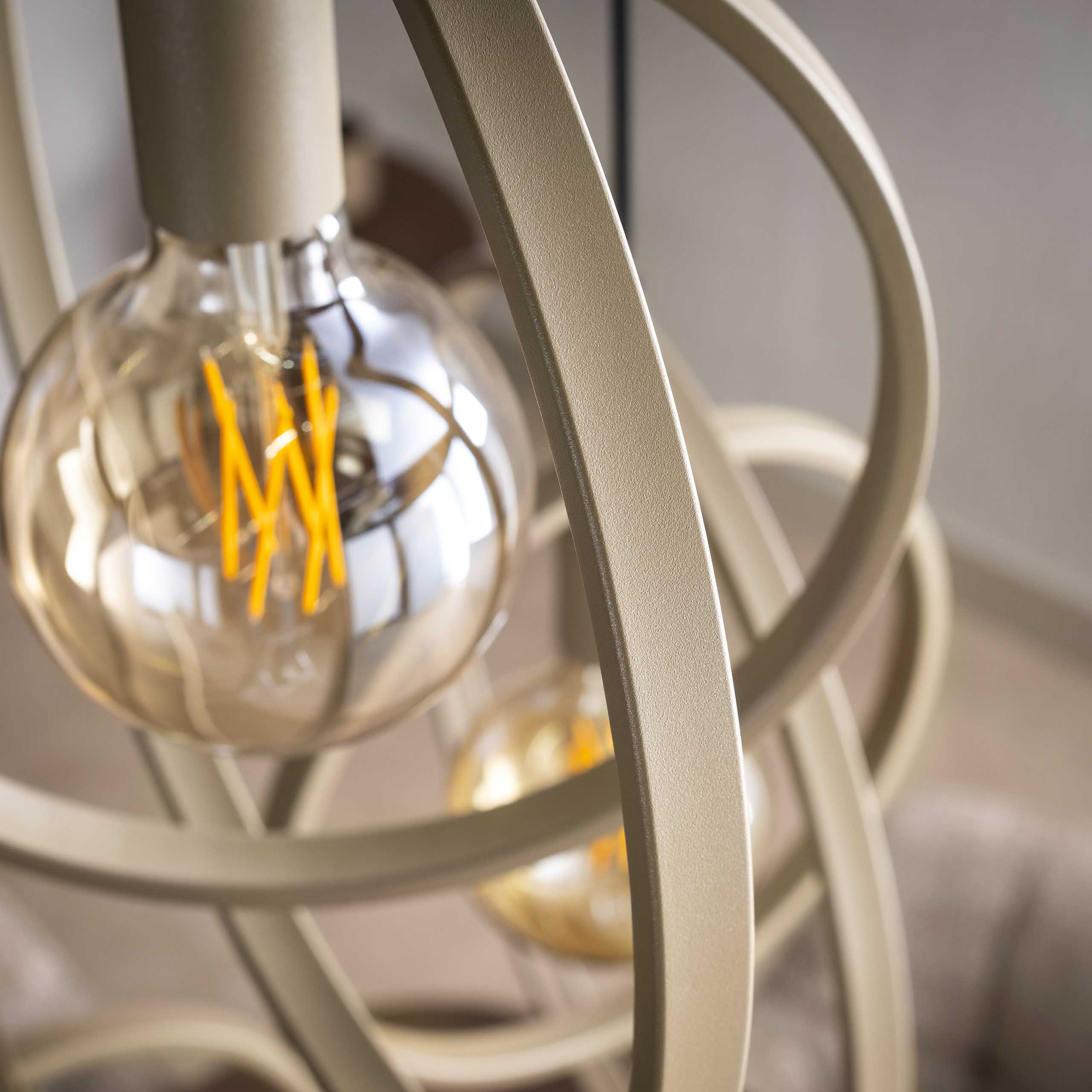 Hanglamp Turn Around Getrapt - 3 lampen - Beige - Afbeelding 3