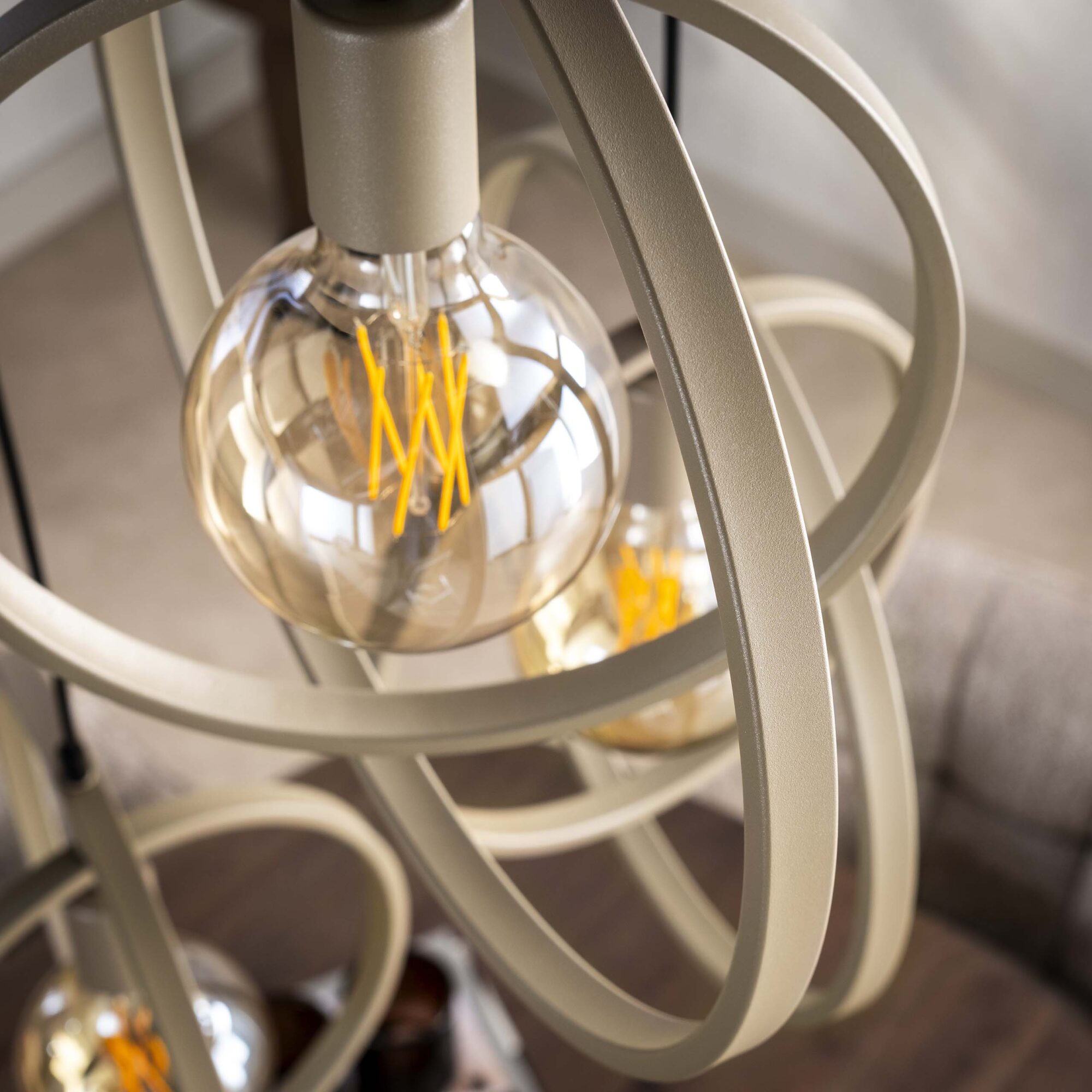 Hanglamp Turn Around Getrapt - 3 lampen - Beige - Afbeelding 4