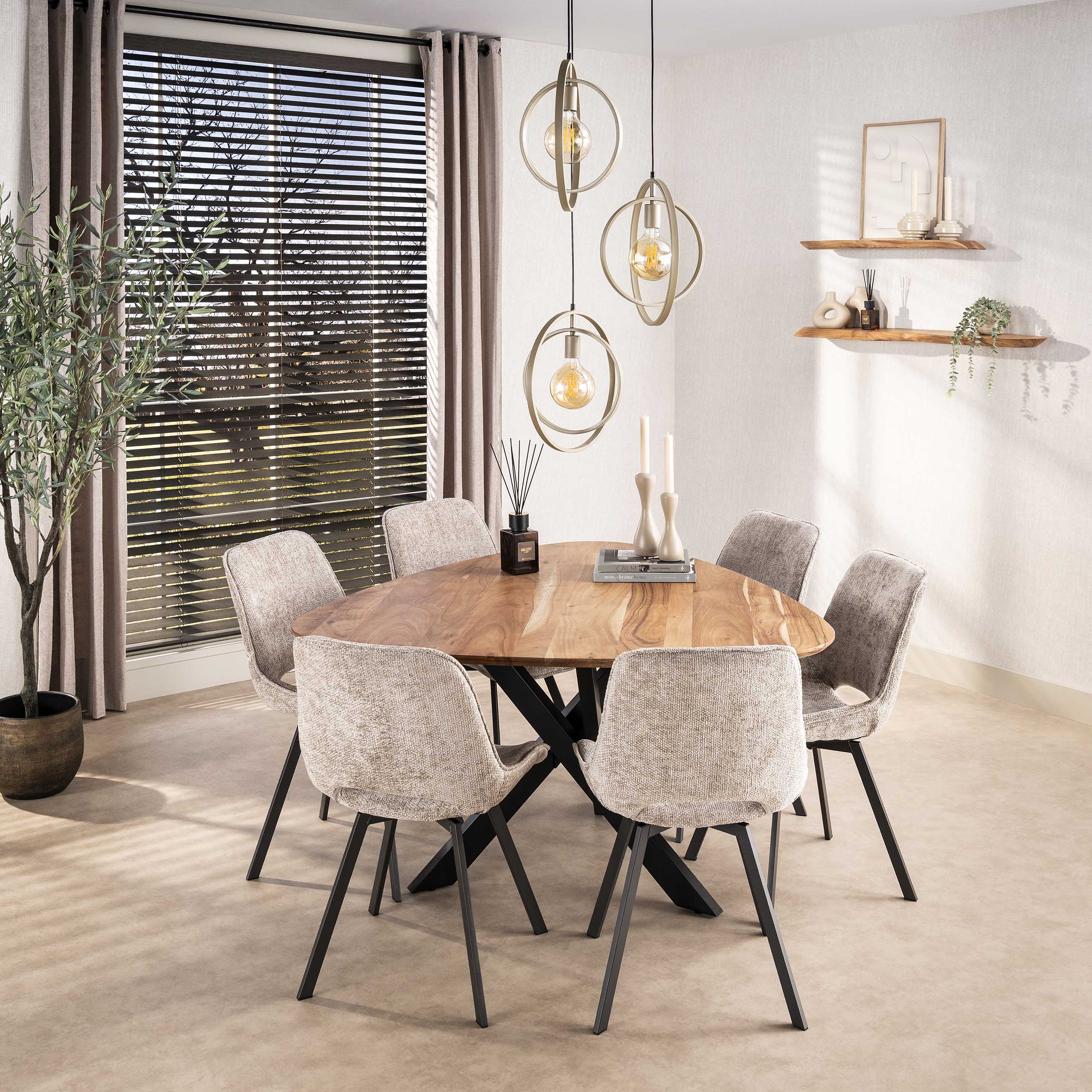 Hanglamp Turn Around Getrapt - 3 lampen - Beige - Afbeelding 5