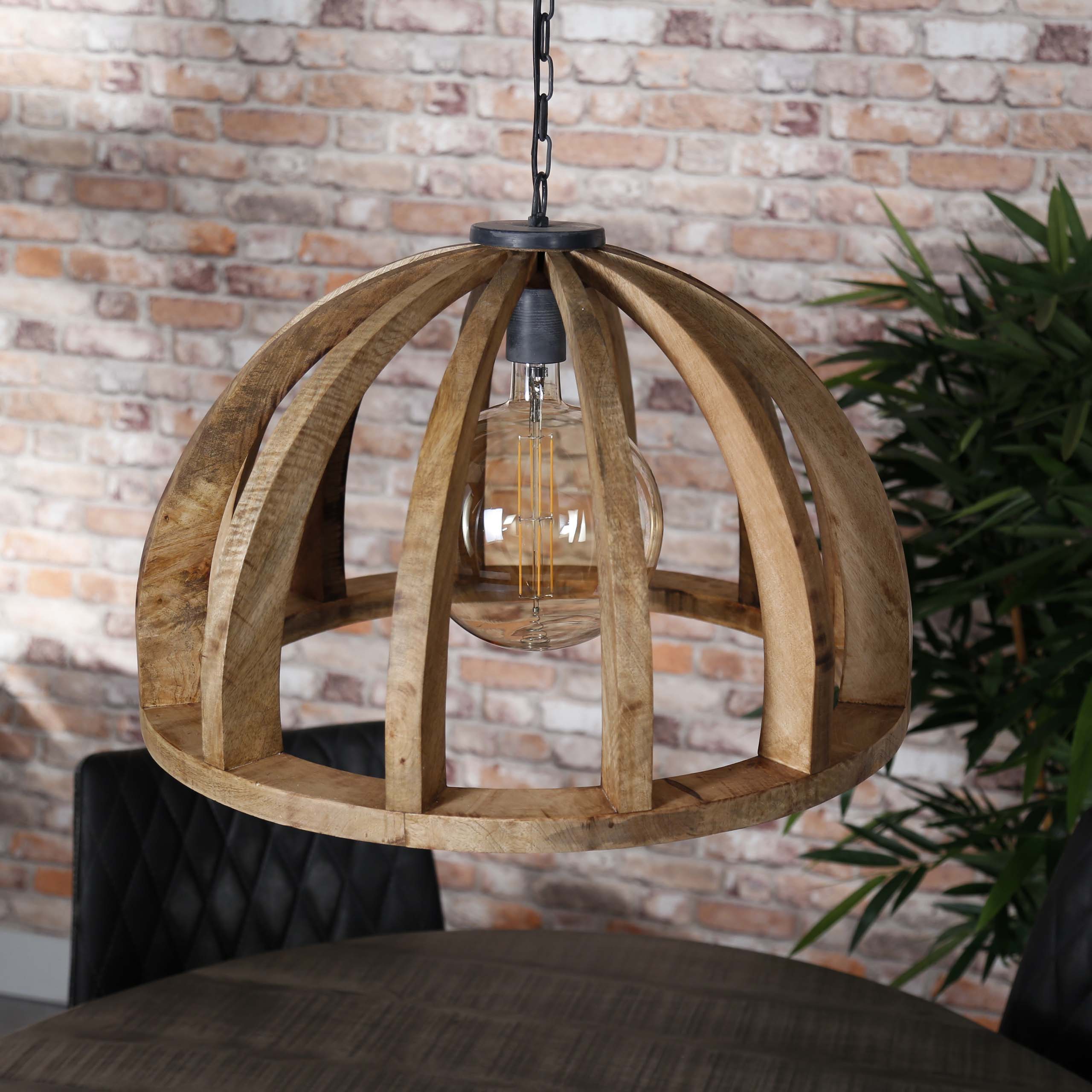 Hanglamp Launch Gebogen Spijlen Mangohout - 1 lamp - Afbeelding 6