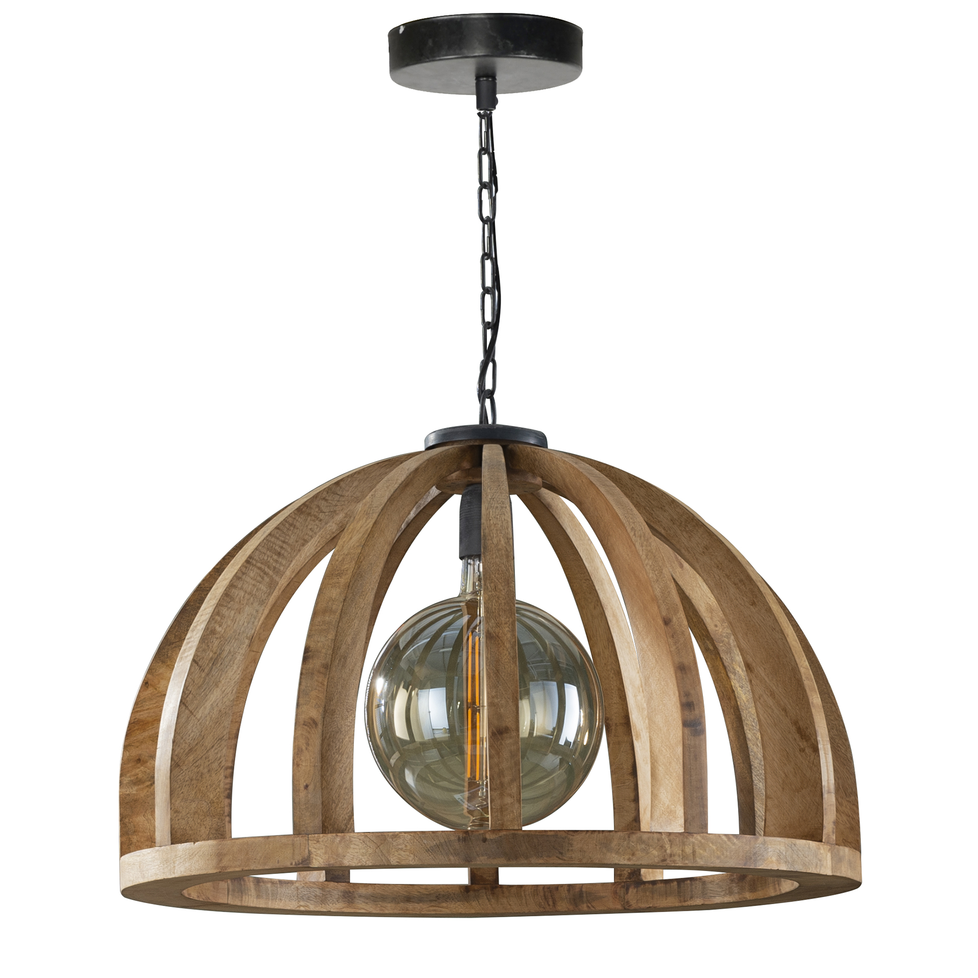 Hanglamp Launch Gebogen Spijlen Mangohout - 1 lamp - Afbeelding 7