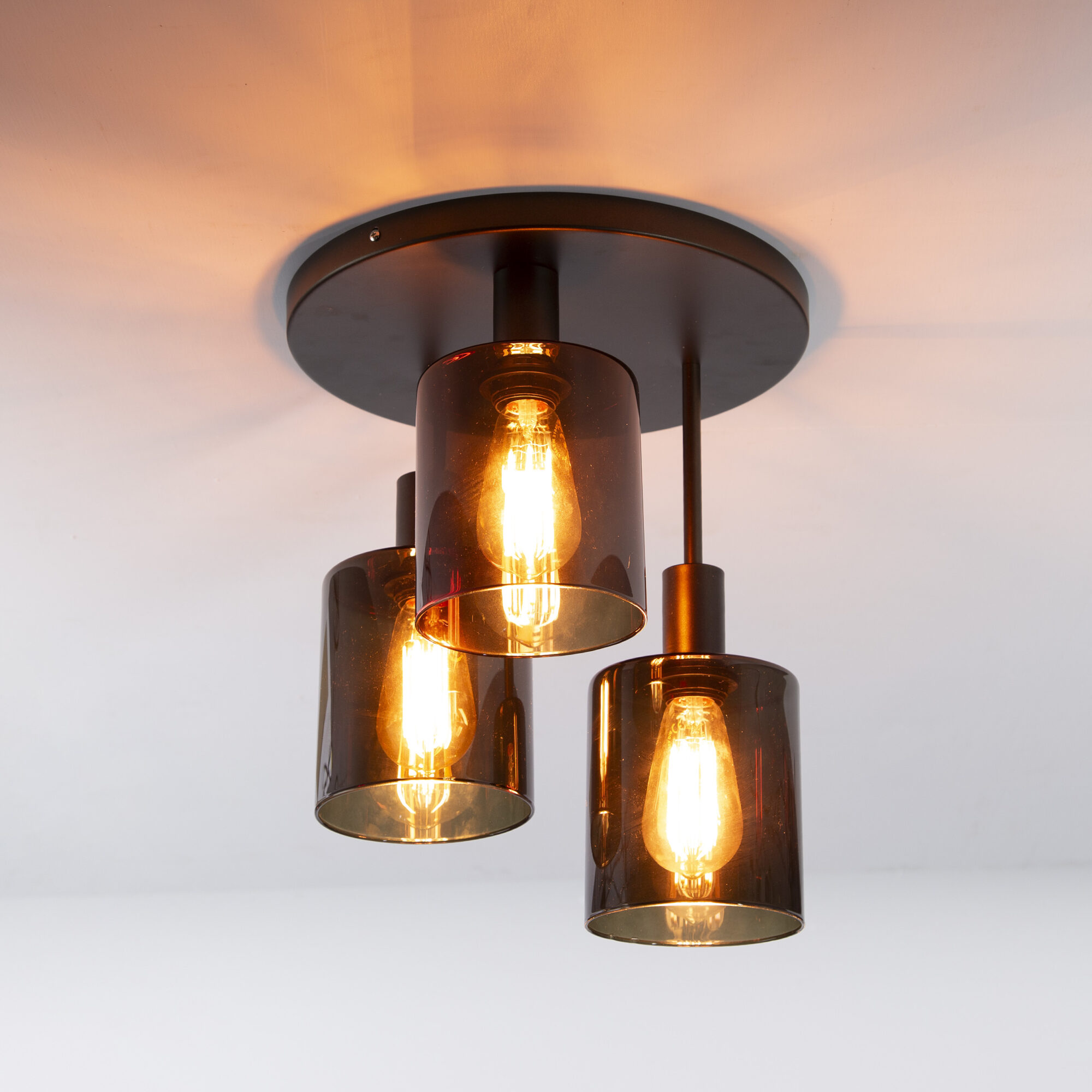 Plafondlamp Sepiora 3-lichts - Sienna bruin
