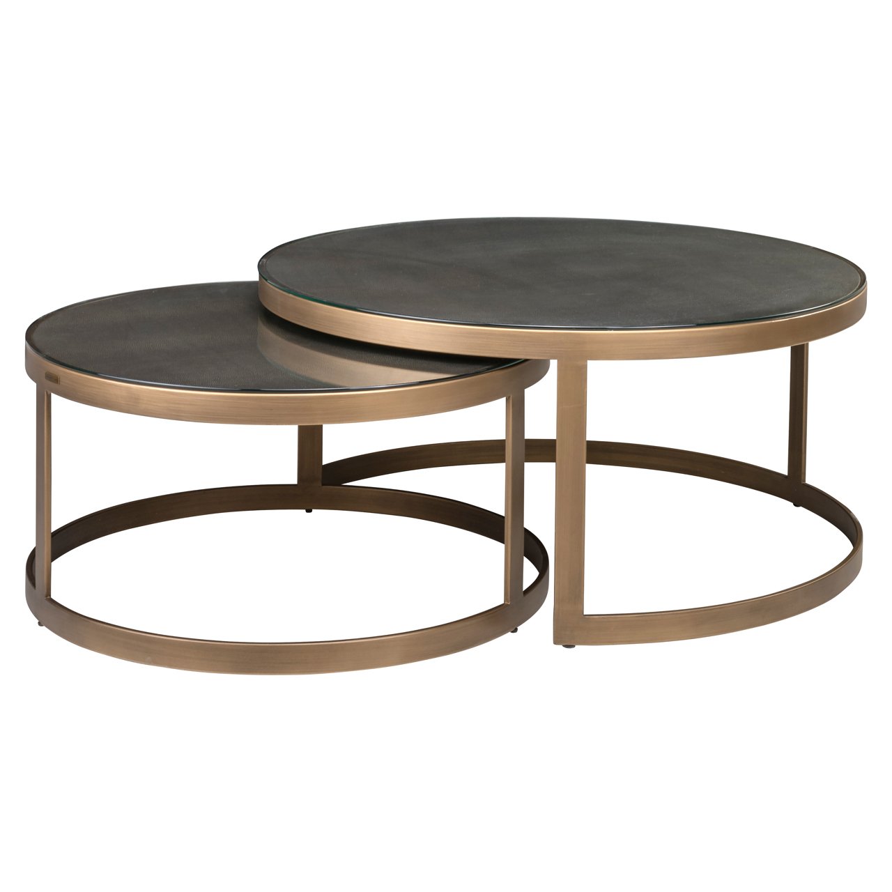 Salontafel Bloomingville Segrijn lederlook - Set van 2 stuks
