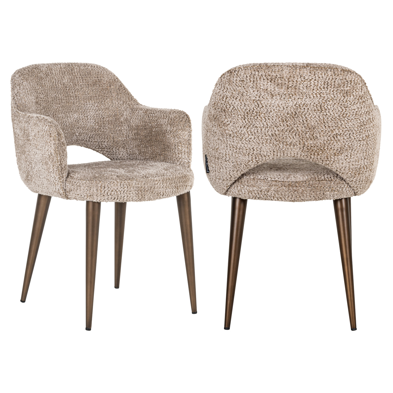 Eetkamerstoel Delphina Chenille Naturel