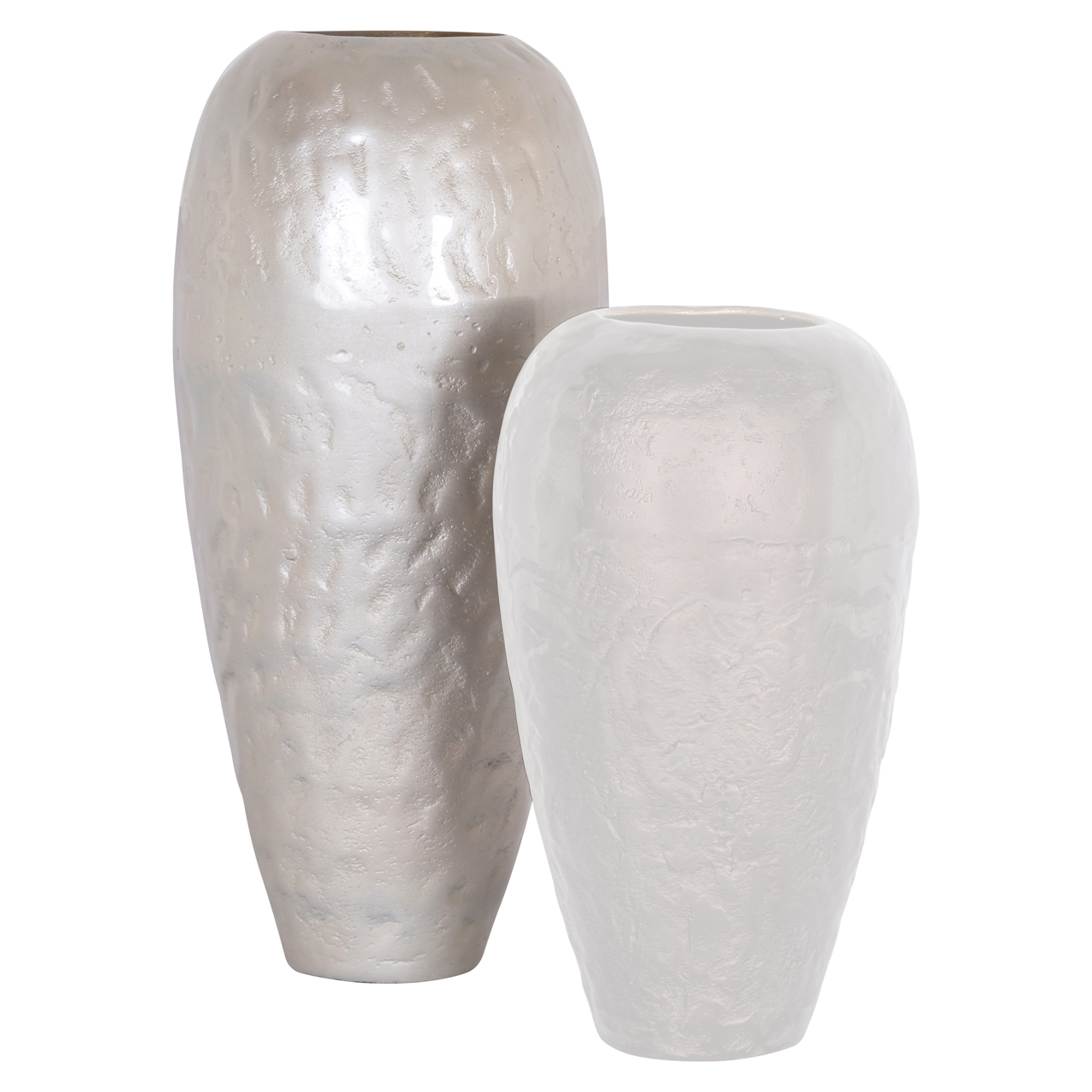 Vaas Jildou 39cm, kleur Wit - Afbeelding 2