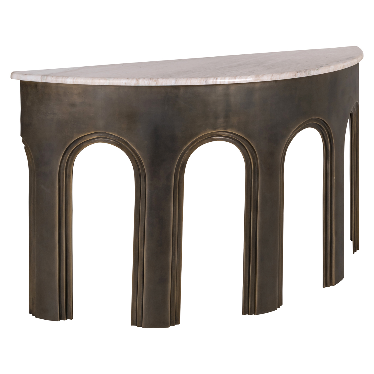 Sidetable Sanchis Marmer en Brass Antique 140cm