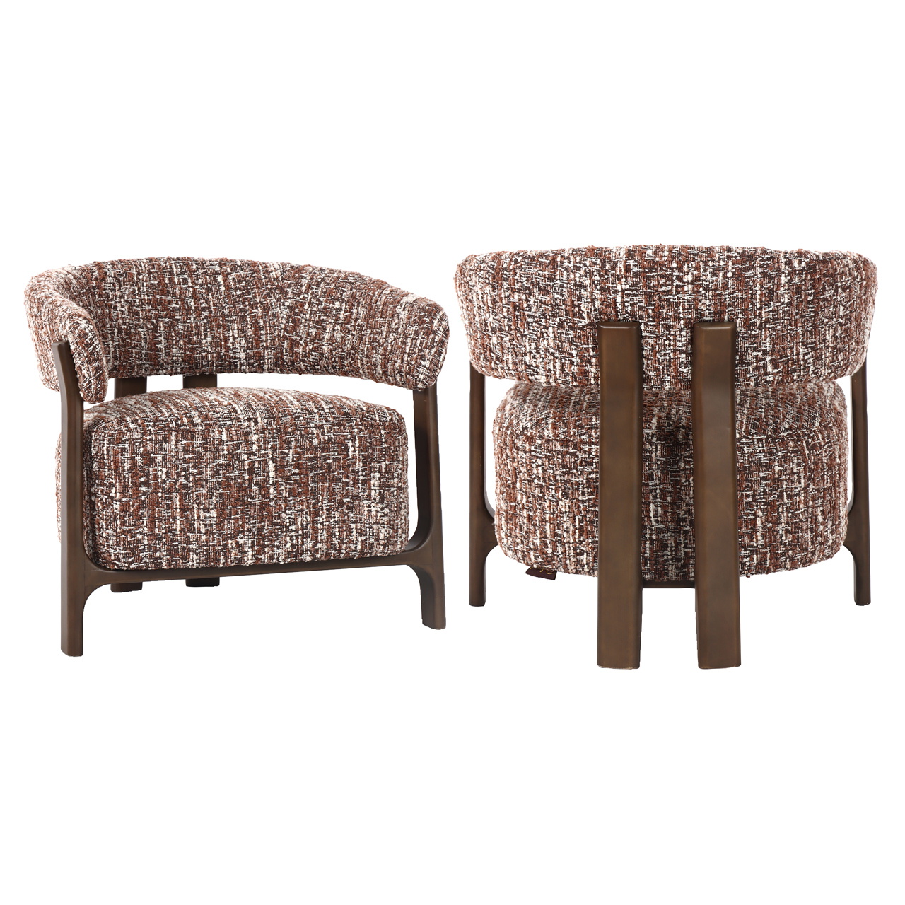 Fauteuil Dalara Geweven stof en beukenhout Hazel