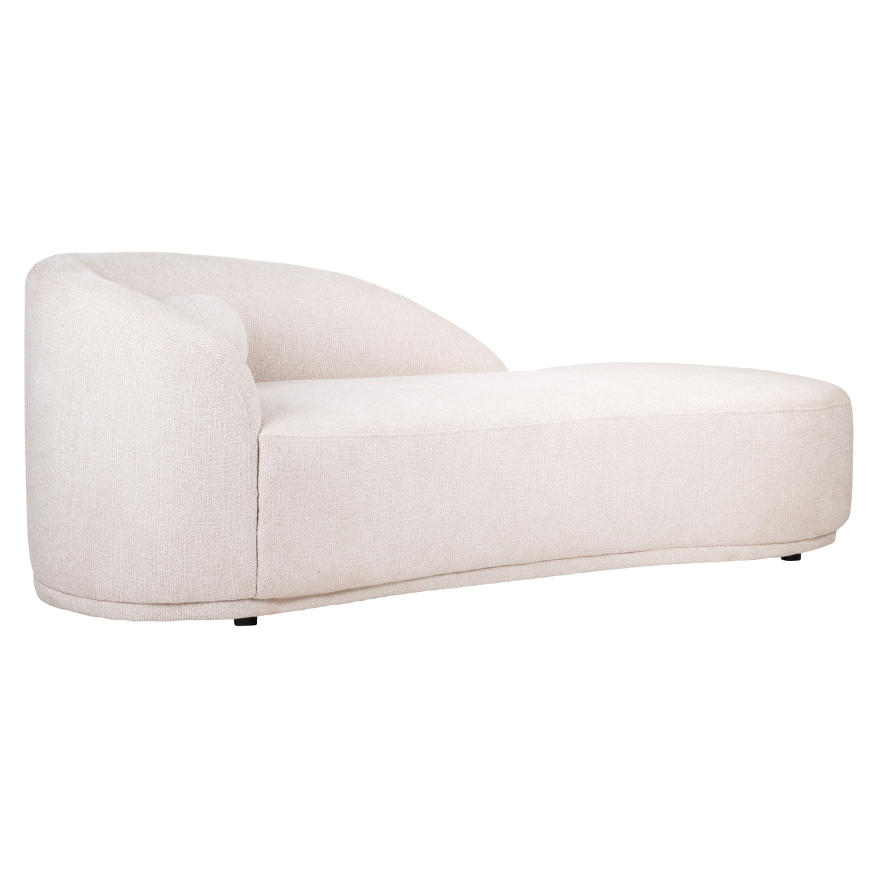 Chaise Longue Emma Geweven stof Crème