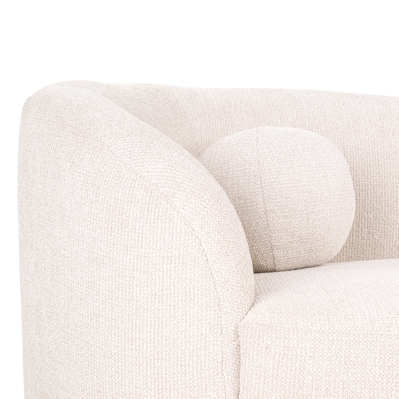 Chaise Longue Emma Geweven stof Crème - Afbeelding 6