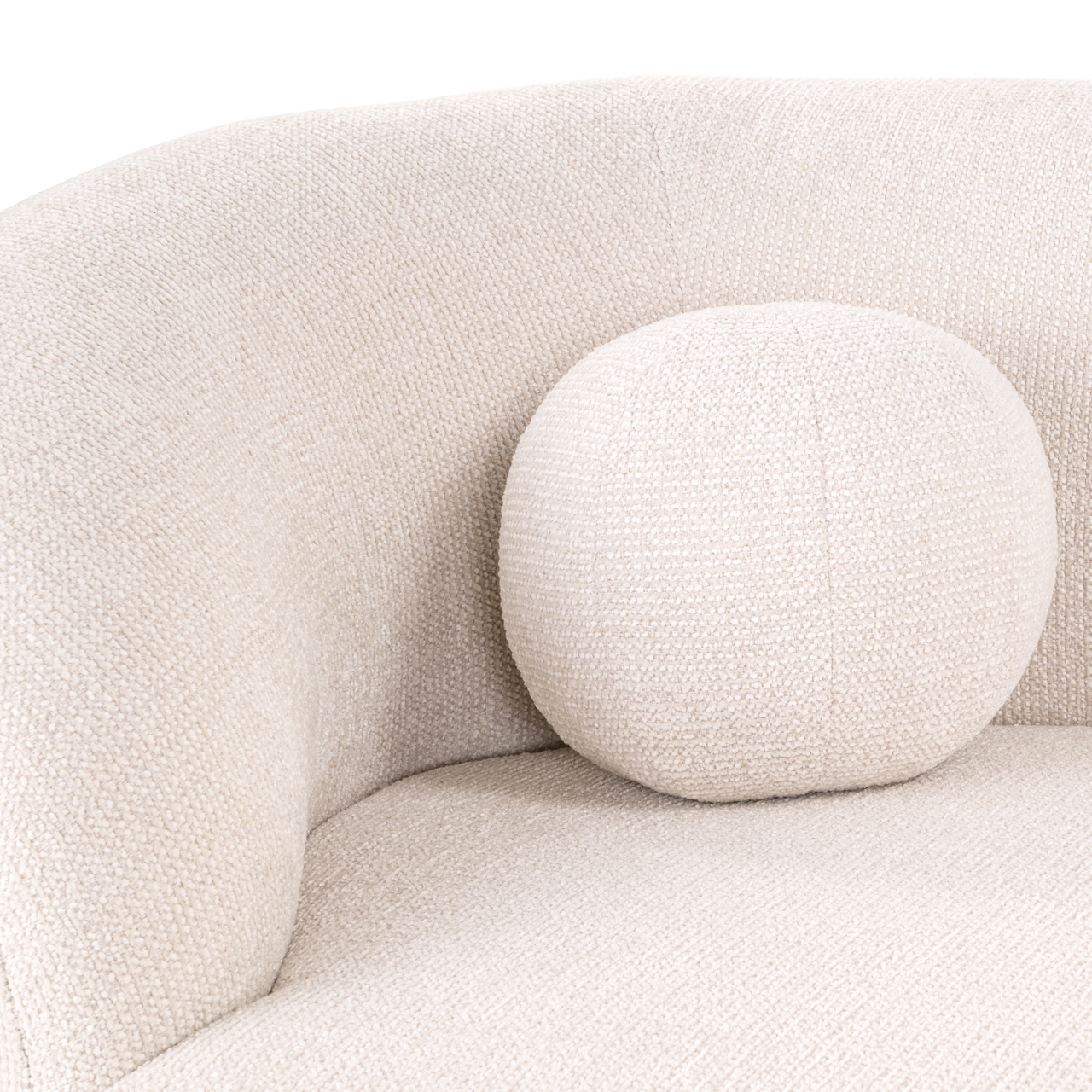 Chaise Longue Emma Geweven stof Crème - Afbeelding 7