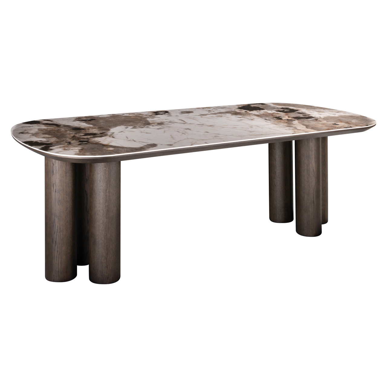 Deens Ovale Eettafel Langford Marmerlook en eiken 230 x 110cm