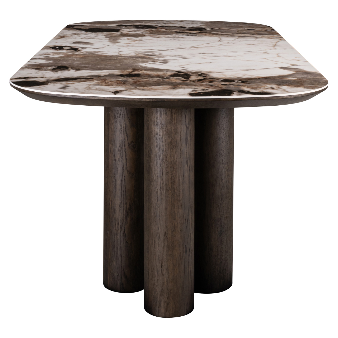 Deens Ovale Eettafel Langford Marmerlook en eiken 230 x 110cm - Afbeelding 3