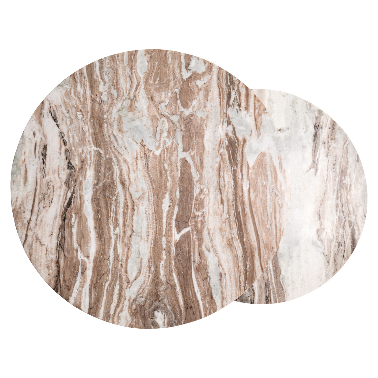 Ronde Salontafel Bottega Marmer - Beige - Set van 2 stuks - Afbeelding 4