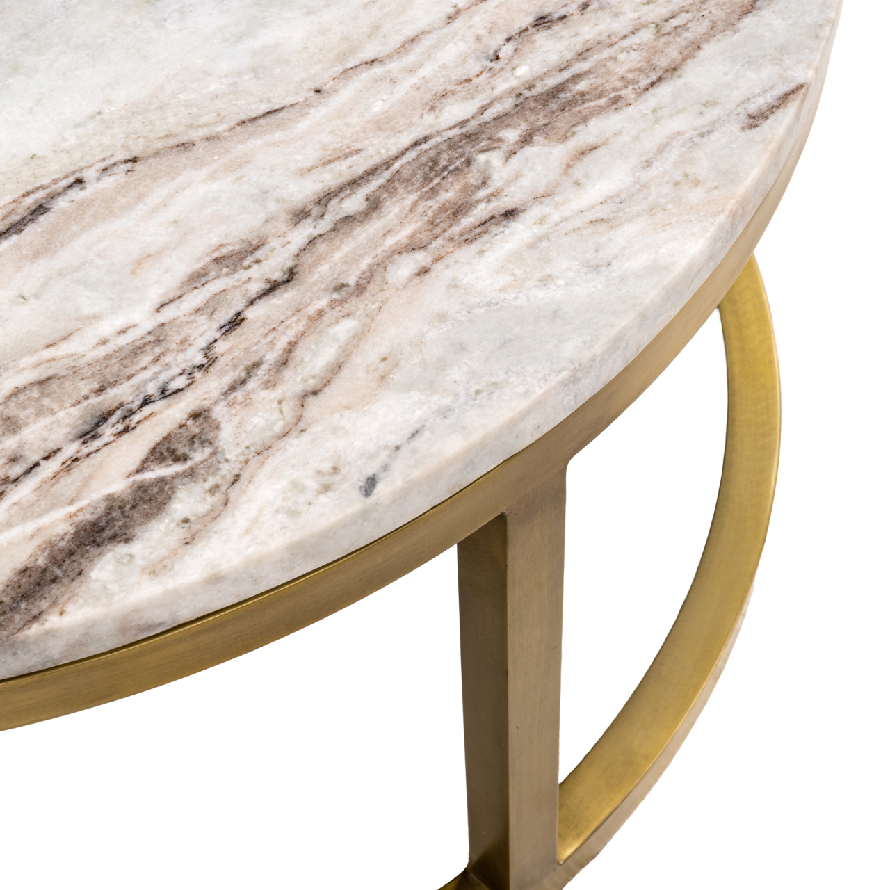 Ronde Salontafel Bottega Marmer - Beige - Set van 2 stuks - Afbeelding 7