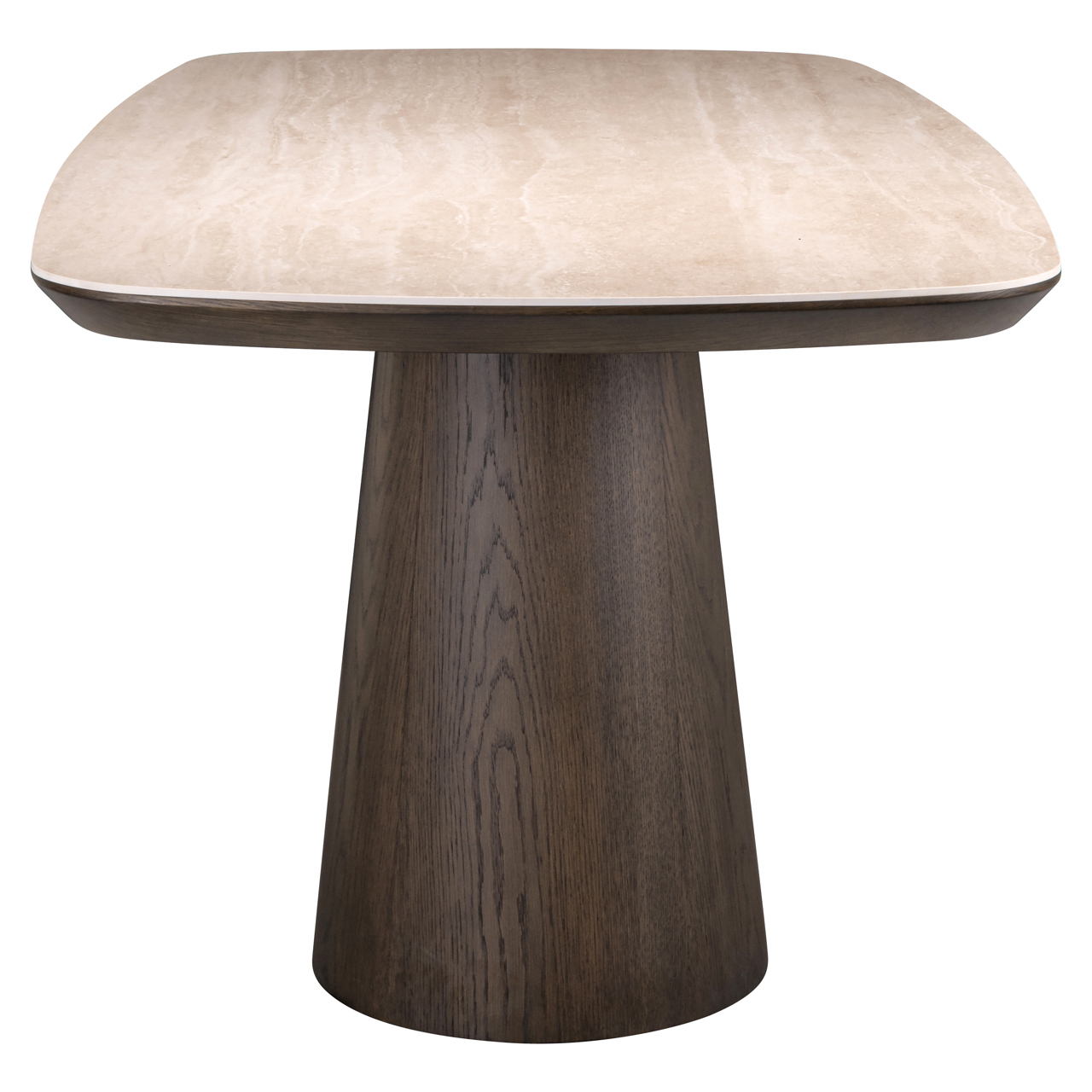 Deens Ovale Eettafel Ritz Travertin en Eiken - Bruin 200cm - Afbeelding 3