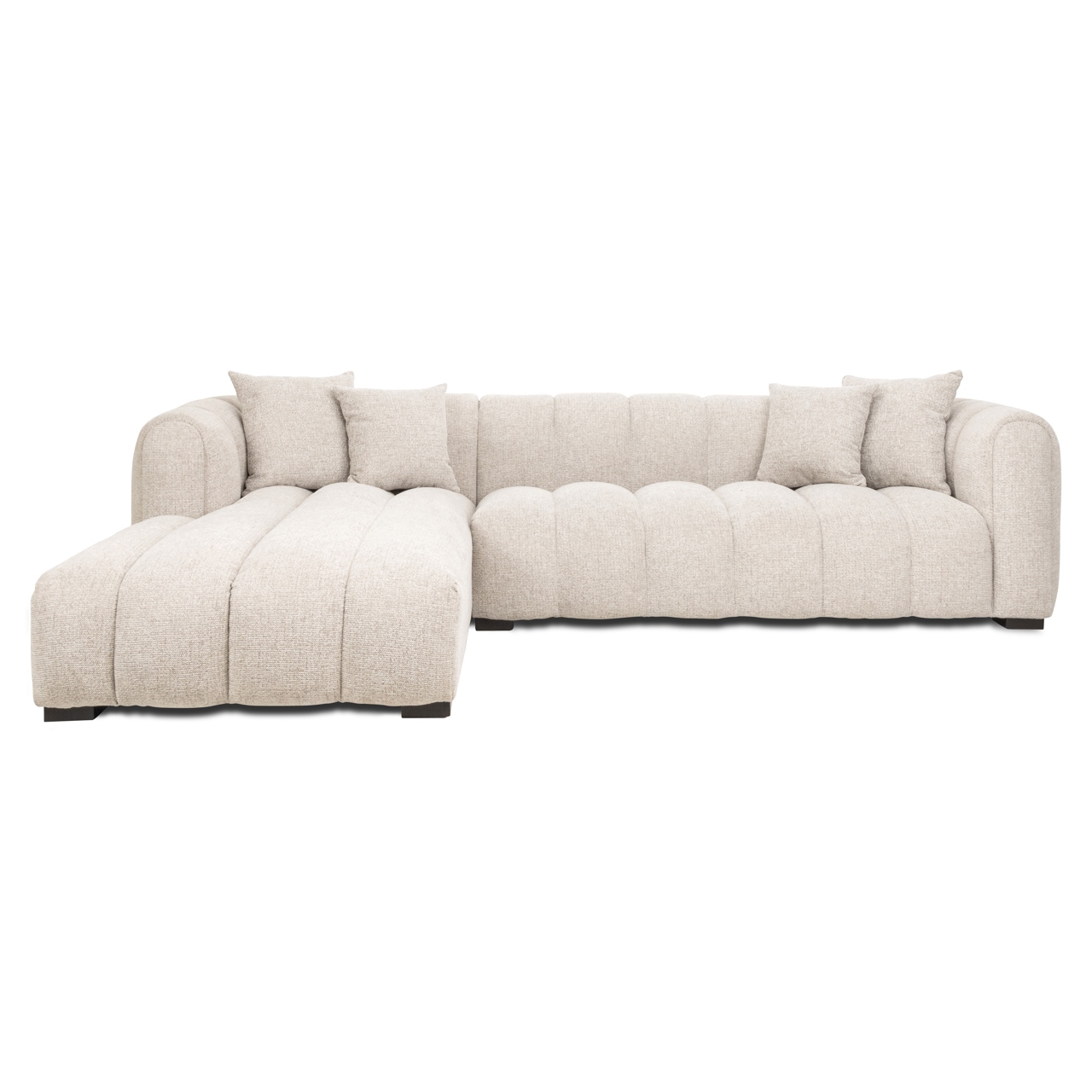 Loungebank Novaro Geweven stof 305cm Naturel (links) - Afbeelding 2